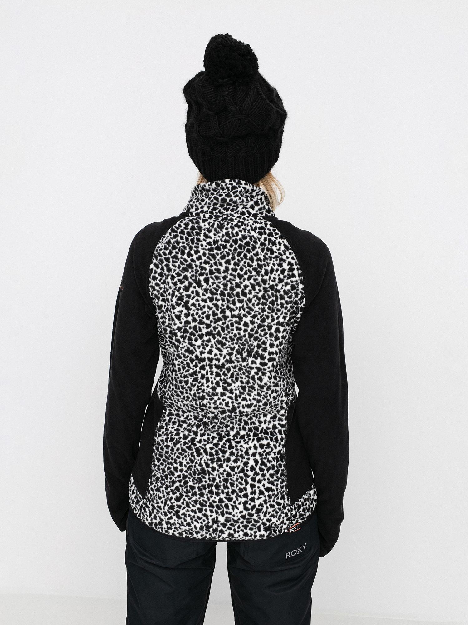 Damska Bluza aktywna Roxy Cascade (true black pop animal)