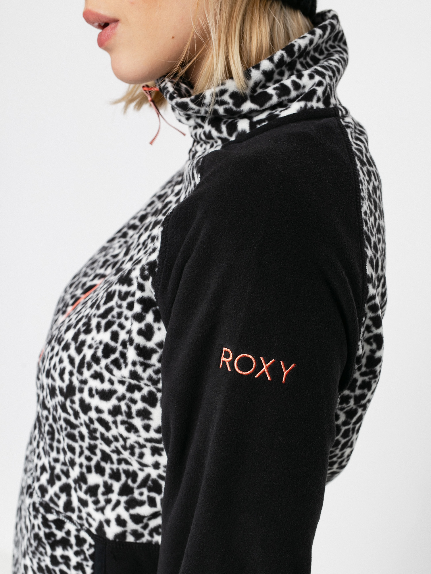 Damska Bluza aktywna Roxy Cascade (true black pop animal)