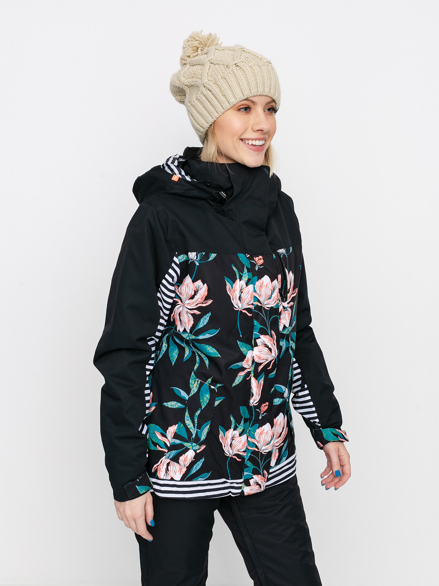Damska Kurtka snowboardowa Roxy Jetty Block (true black tropical day)
