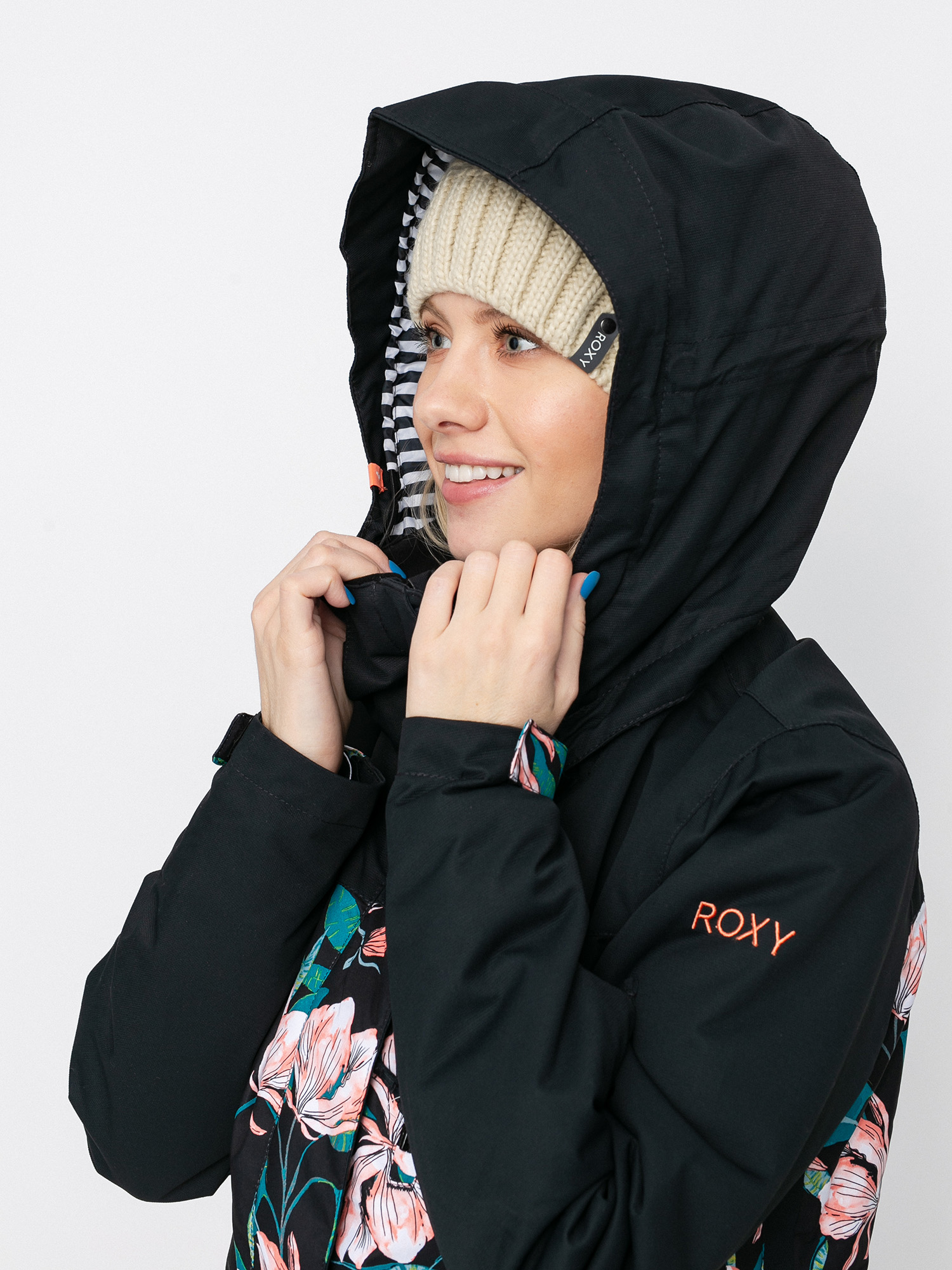 Damska Kurtka snowboardowa Roxy Jetty Block (true black tropical day)