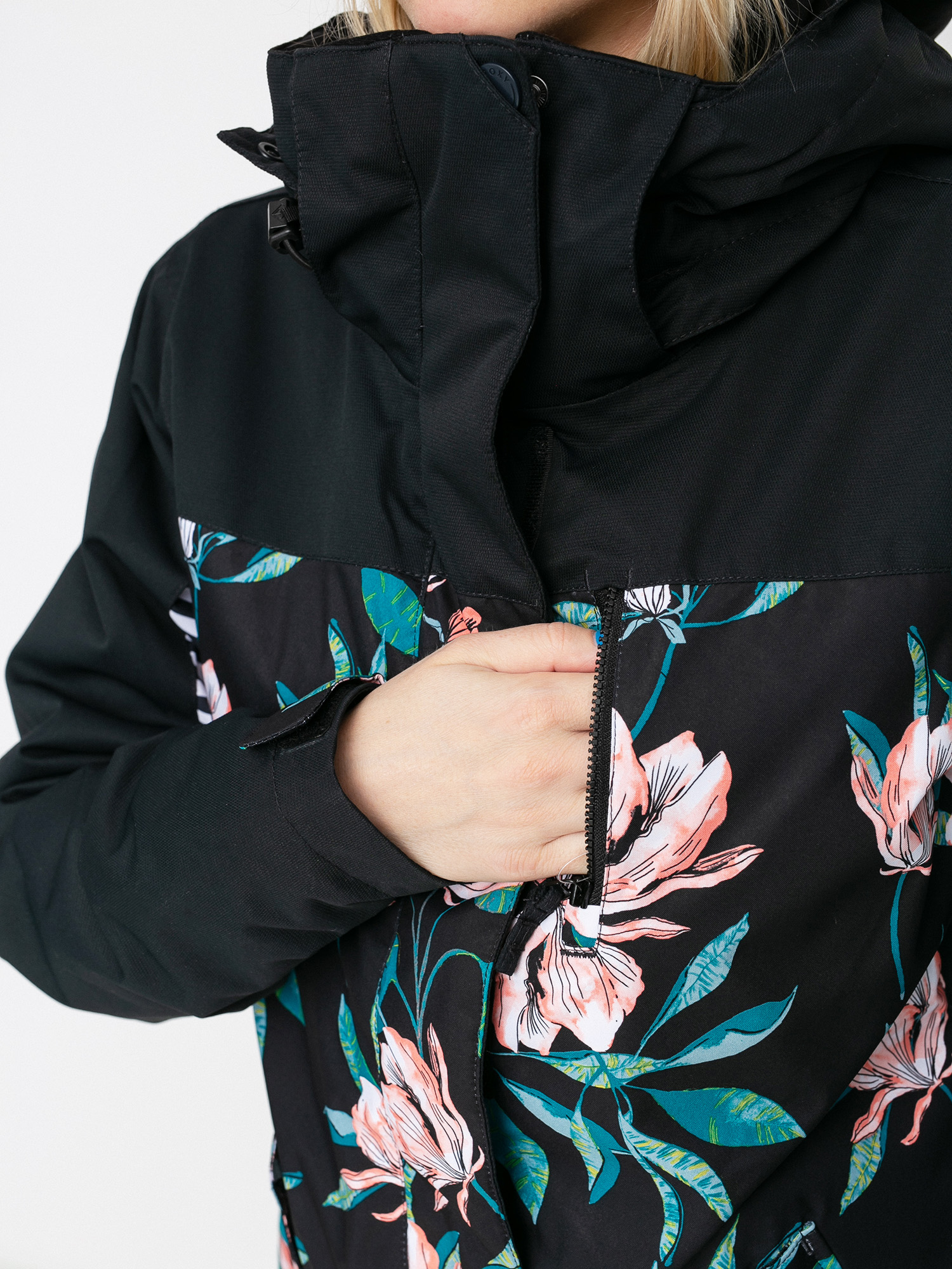 Damska Kurtka snowboardowa Roxy Jetty Block (true black tropical day)