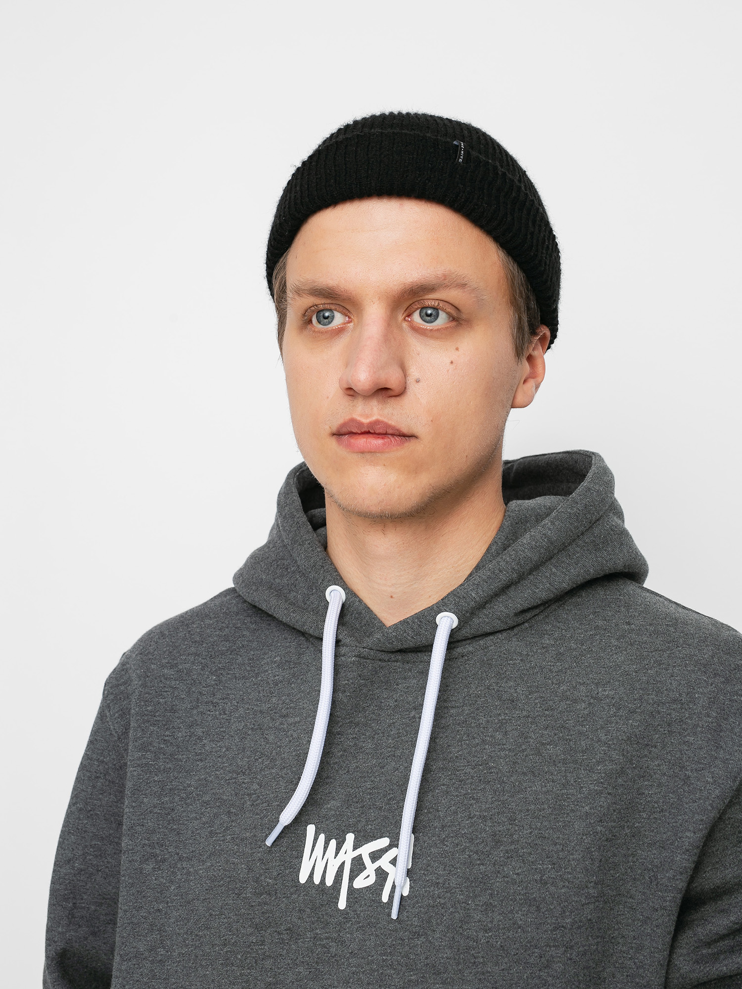 Bluza z kapturem MassDnm Signature Small Logo HD (dark heather grey)