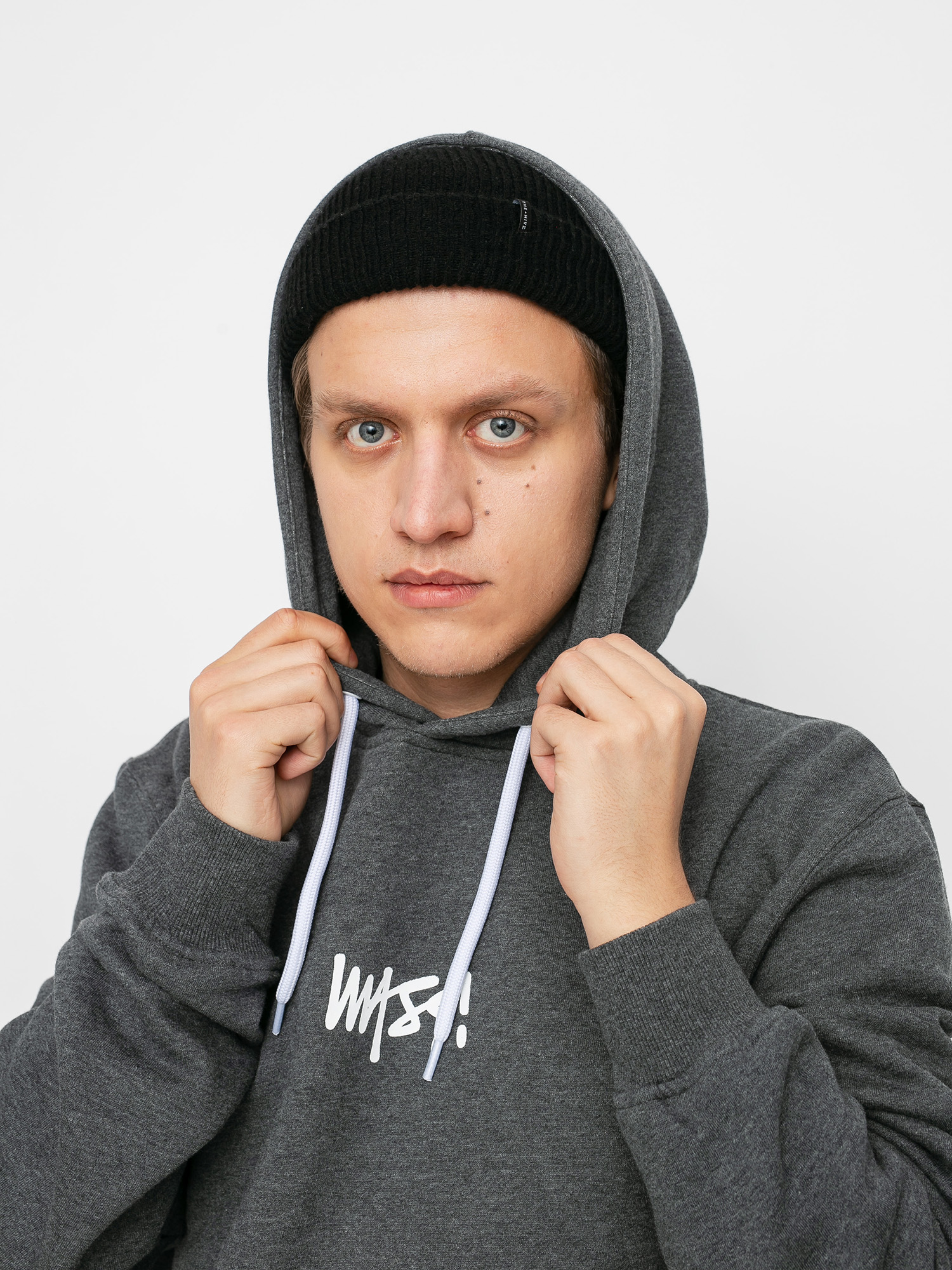 Bluza z kapturem MassDnm Signature Small Logo HD (dark heather grey)