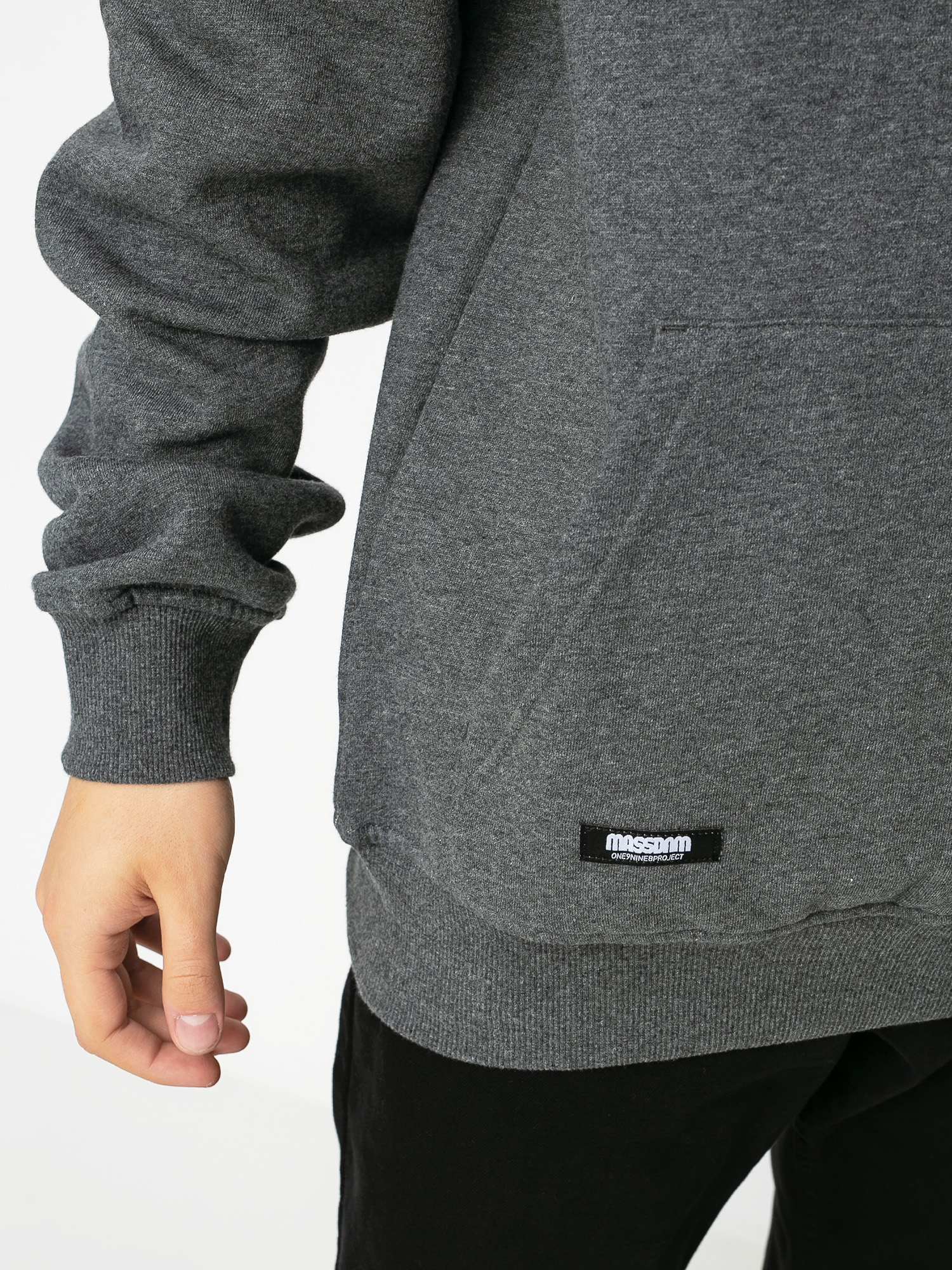 Bluza z kapturem MassDnm Signature Small Logo HD (dark heather grey)