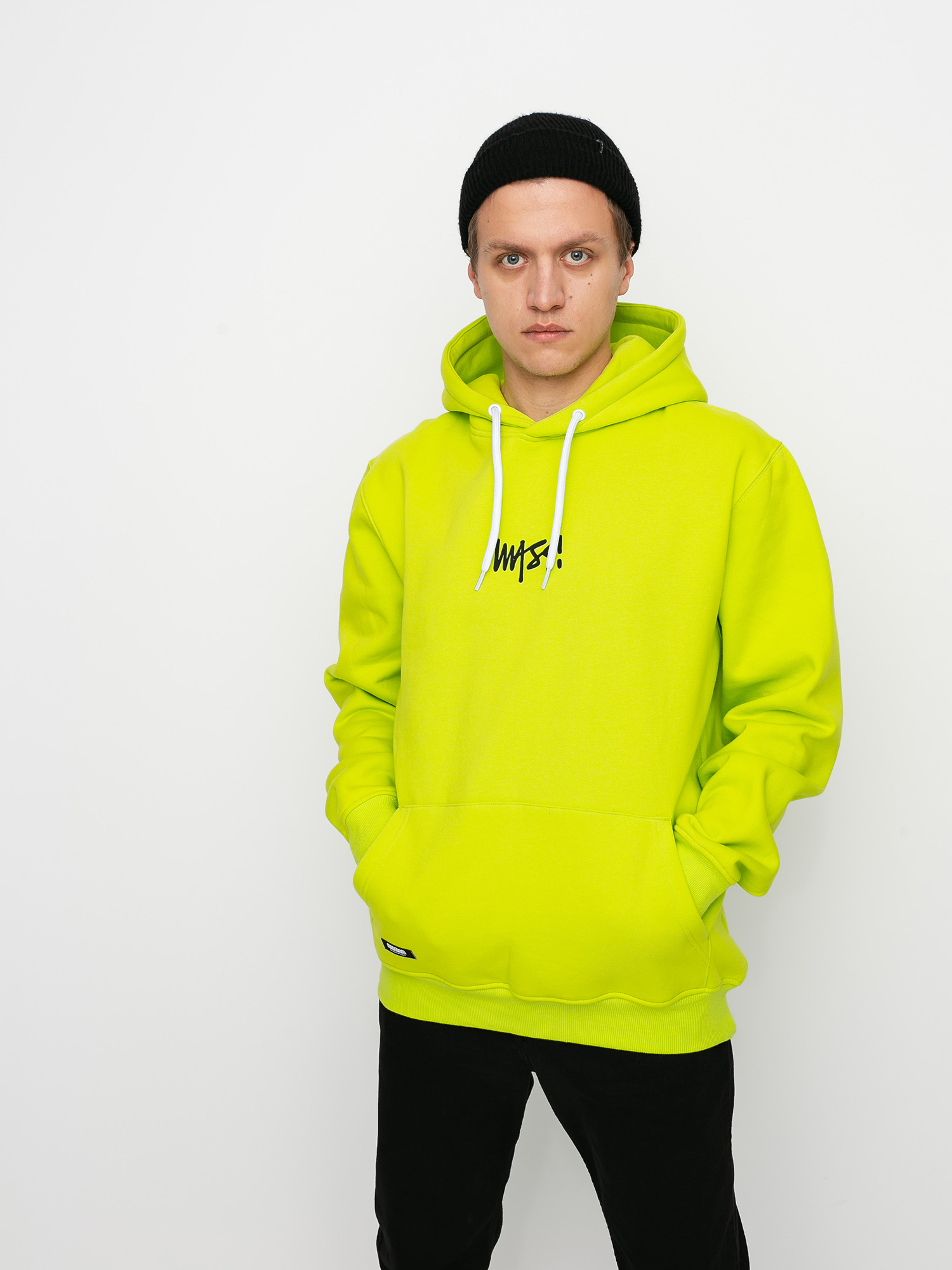 Bluza z kapturem MassDnm Signature Small Logo HD (toxic yellow)