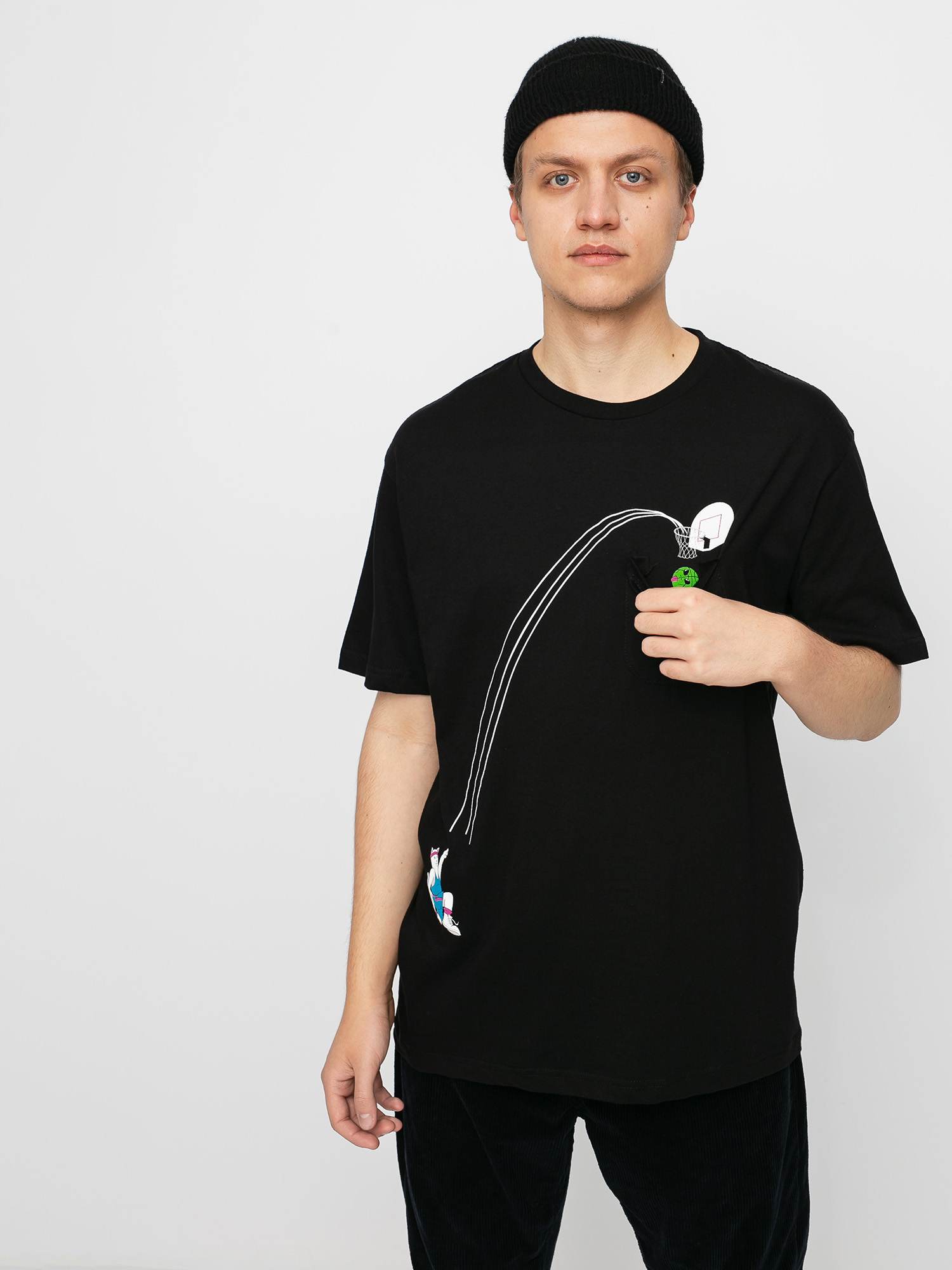 T-shirt RipNDip Hoops Pocket (black)