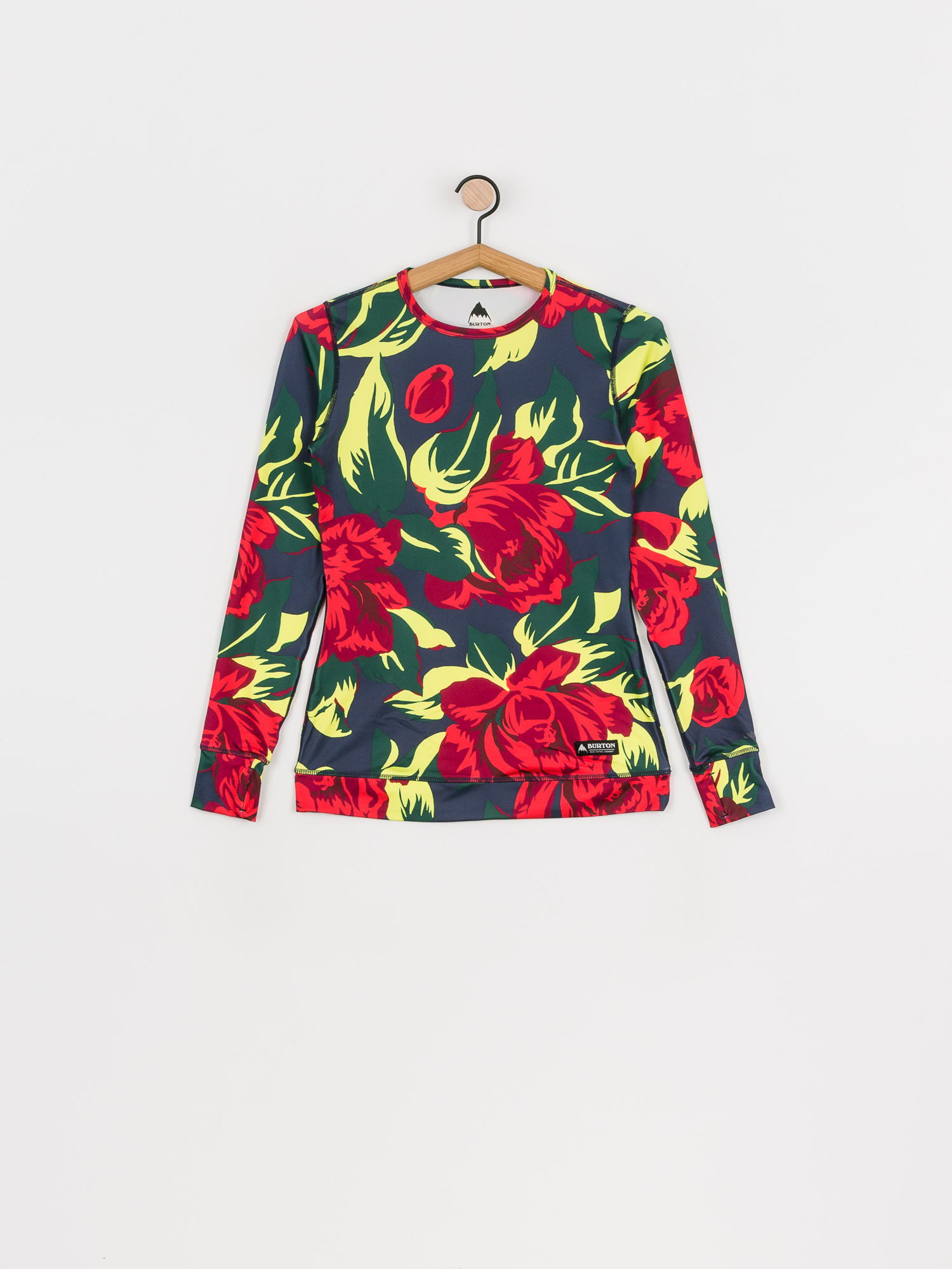 Damski Longsleeve aktywny Burton Midweight Base Layer Crew (hibiscus pink oversized floral)
