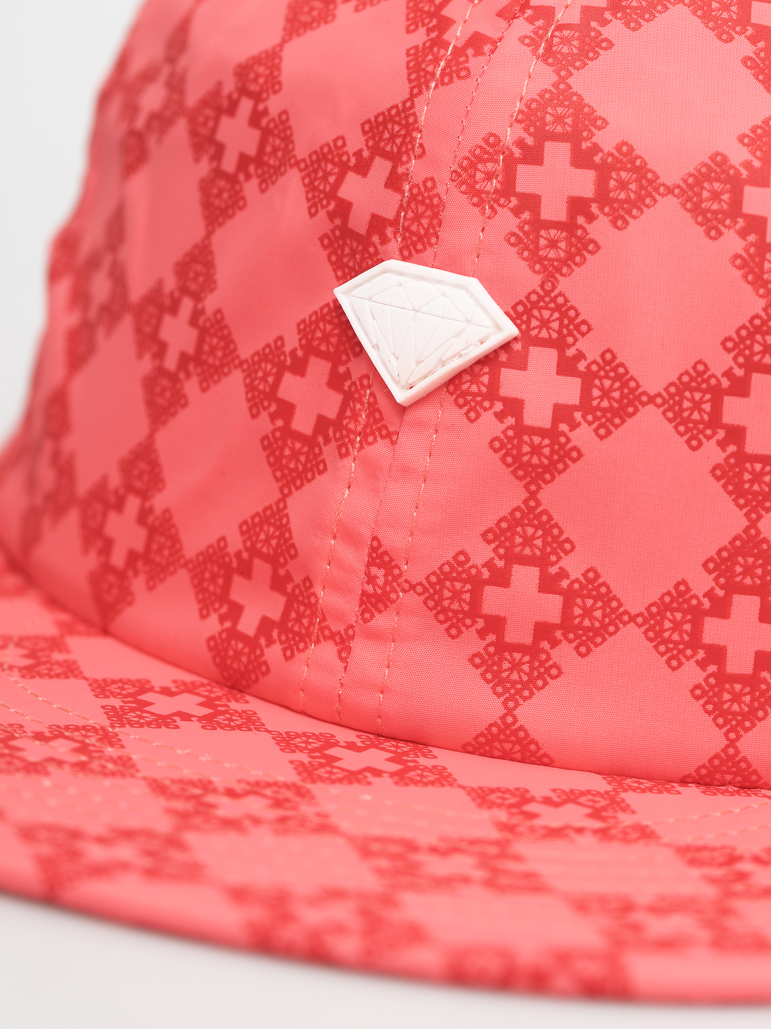 Czapka z daszkiem Diamond Supply Co. Brilliant Checkered Cross Unstructured 6 Panel ZD (coral)