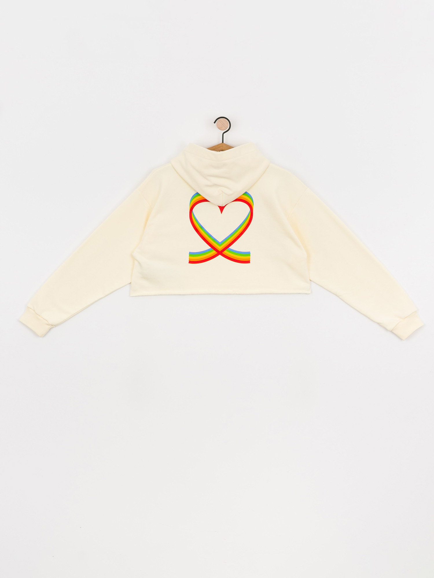 Bluza z kapturem Local Heroes X Polaroid Ribbon Heart Cropped HD Wmn (cream)
