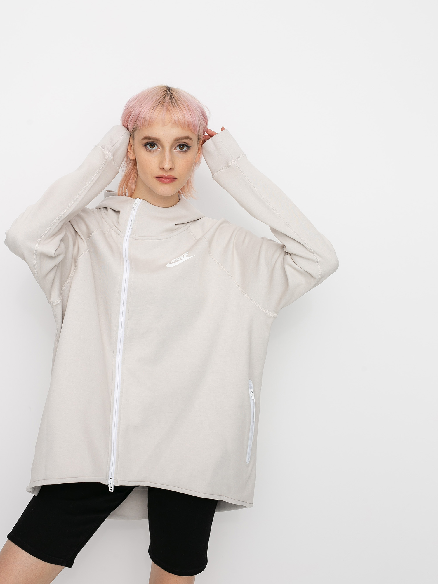 Bluza Nike Tch Flc Cape Fz Plus Wmn (desert sand/white)