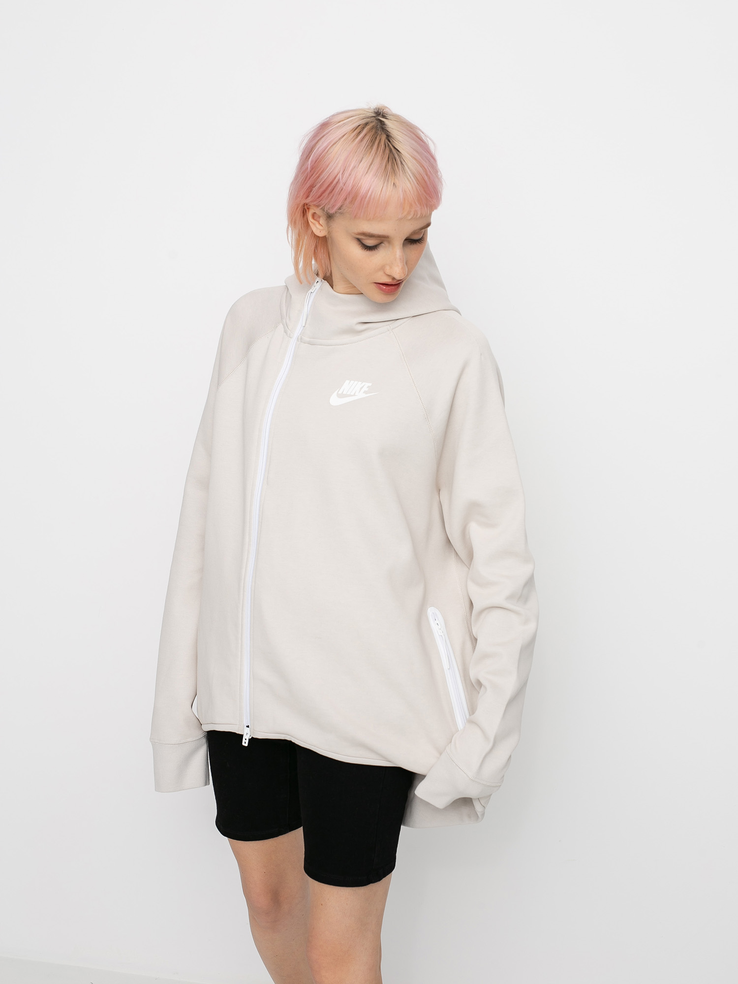 Bluza Nike Tch Flc Cape Fz Plus Wmn (desert sand/white)