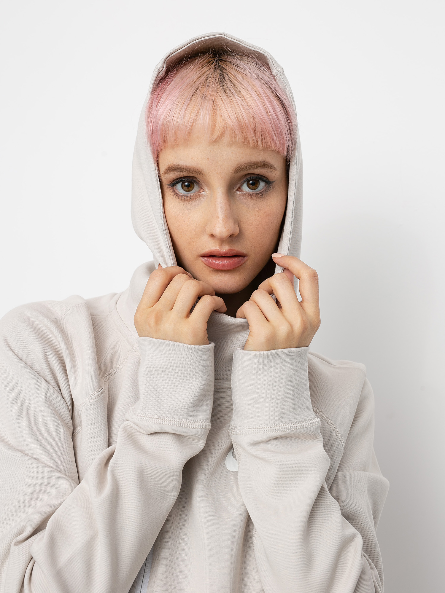 Bluza Nike Tch Flc Cape Fz Plus Wmn (desert sand/white)