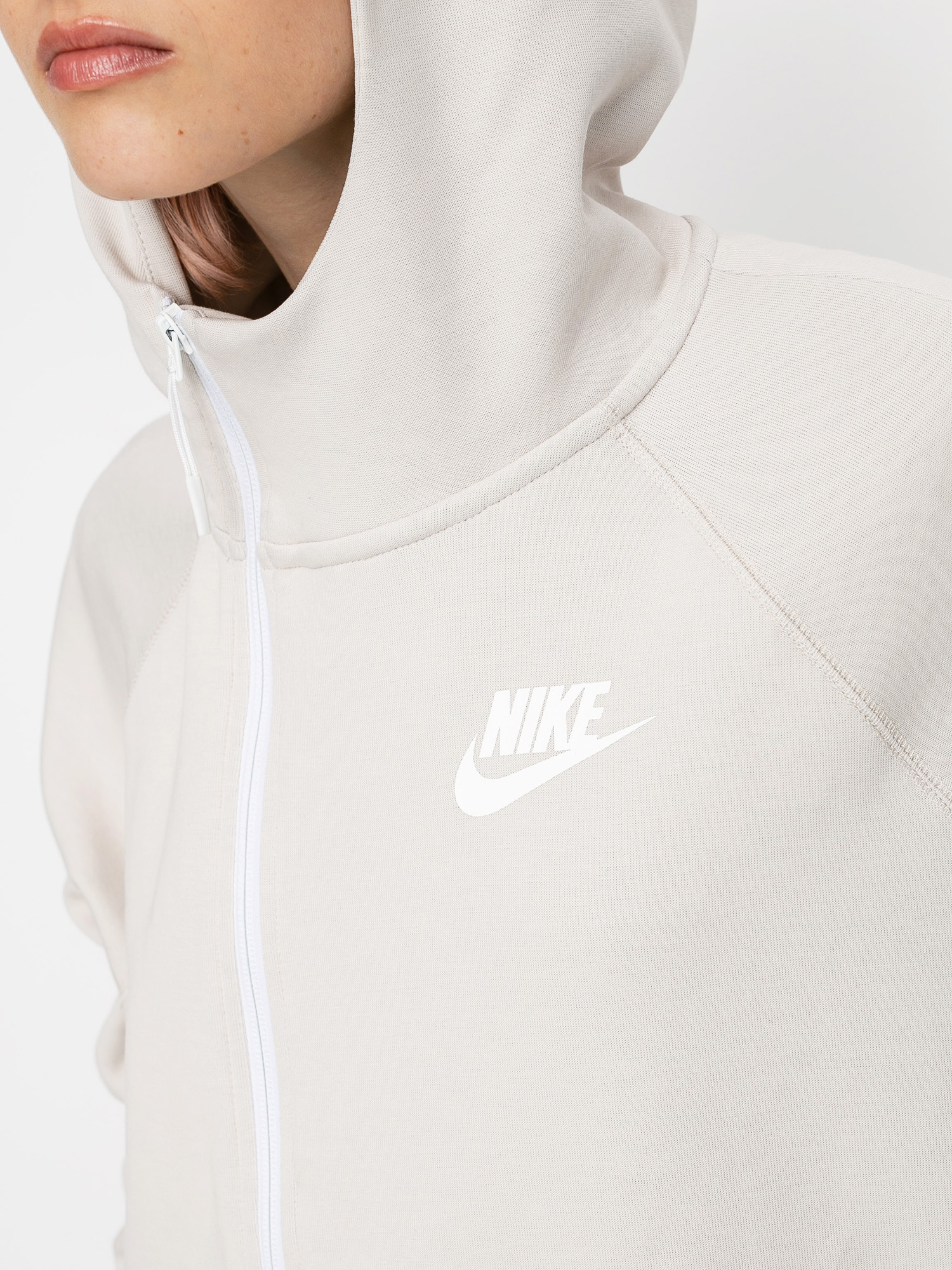 Bluza Nike Tch Flc Cape Fz Plus Wmn (desert sand/white)