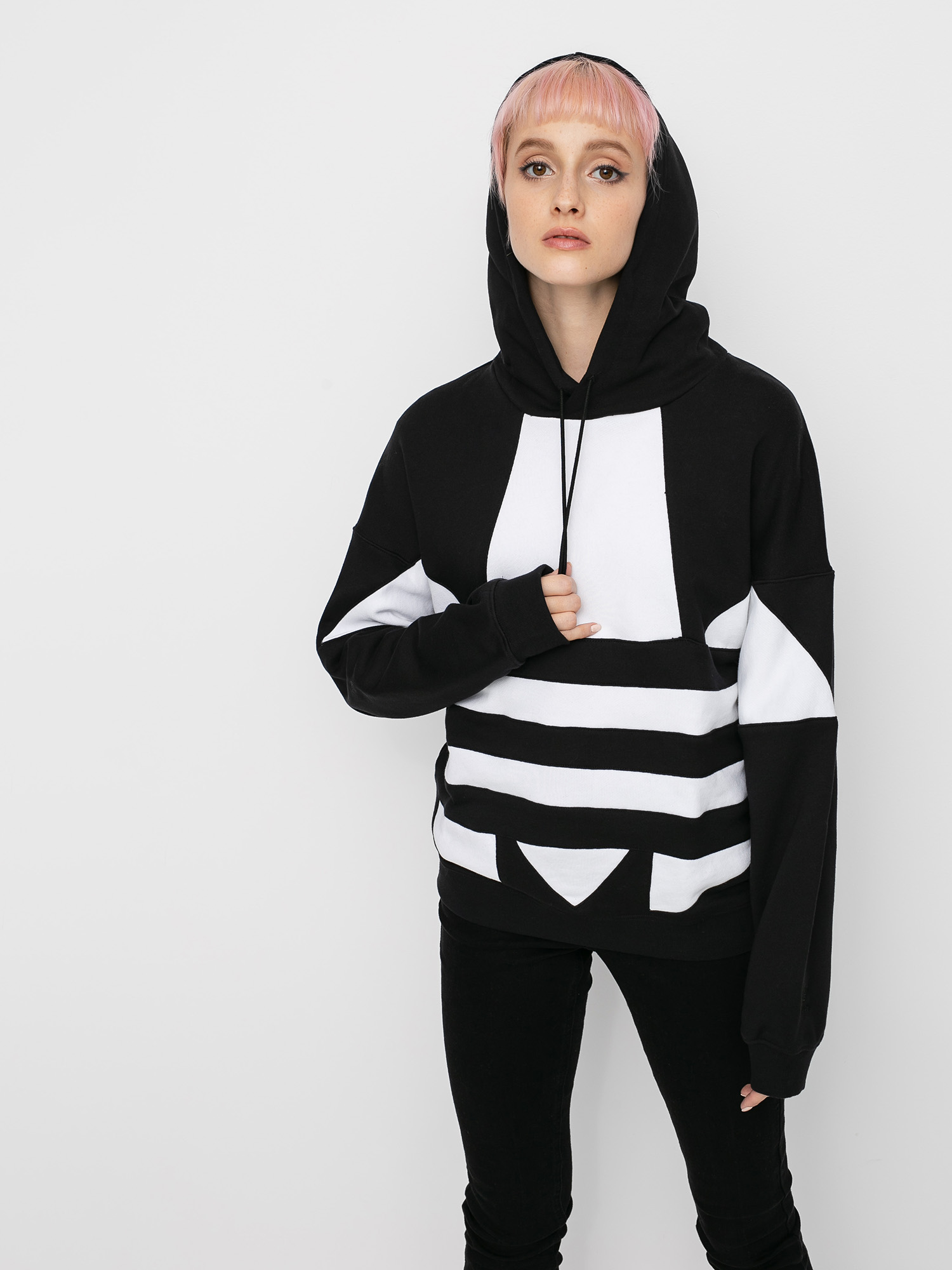 Bluza z kapturem adidas Originals Lrg Logo HD Wmn (black/white)