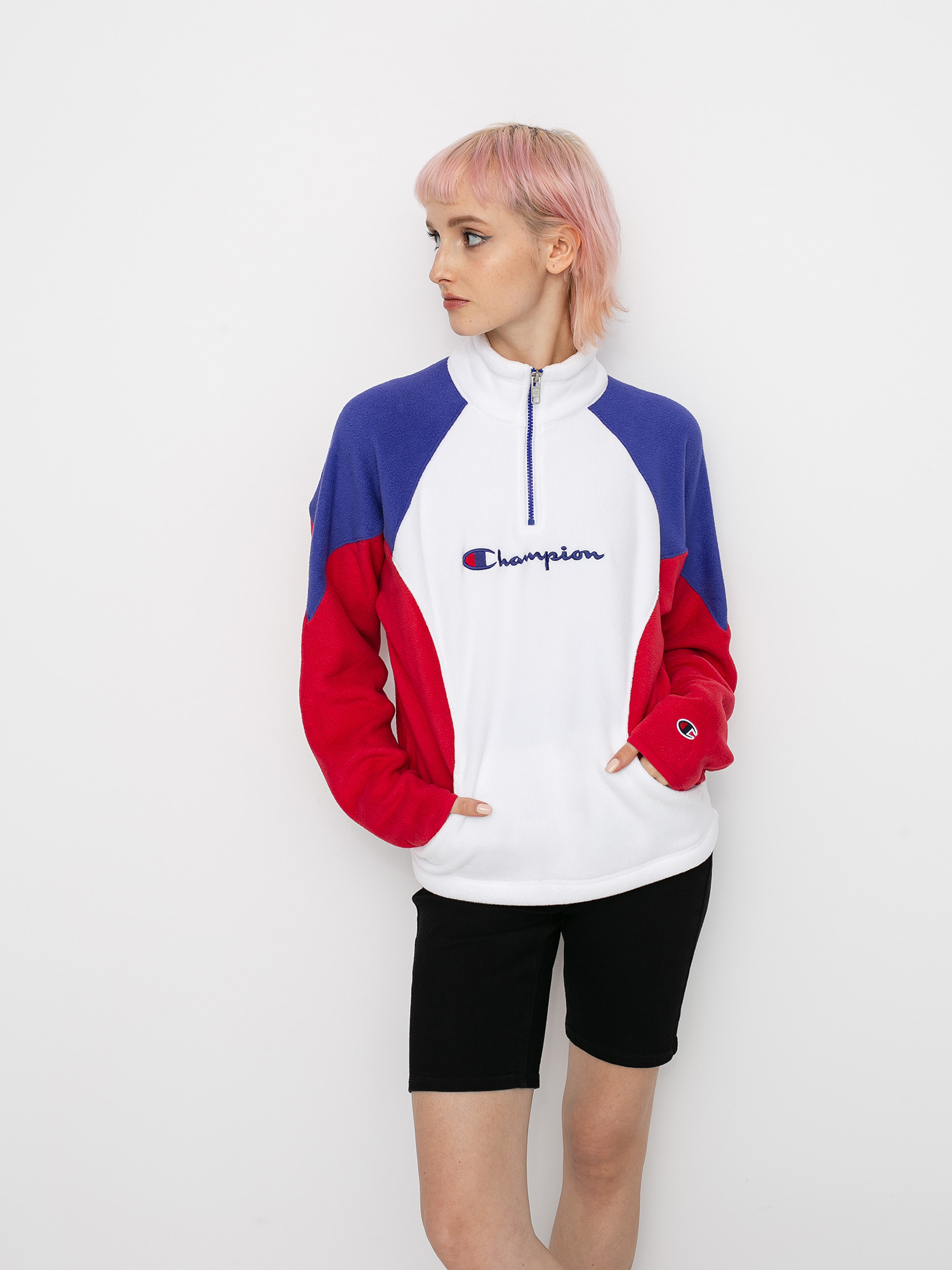 Bluza Champion High Neck Top 113347 Wmn (wht/ryr/scbl)
