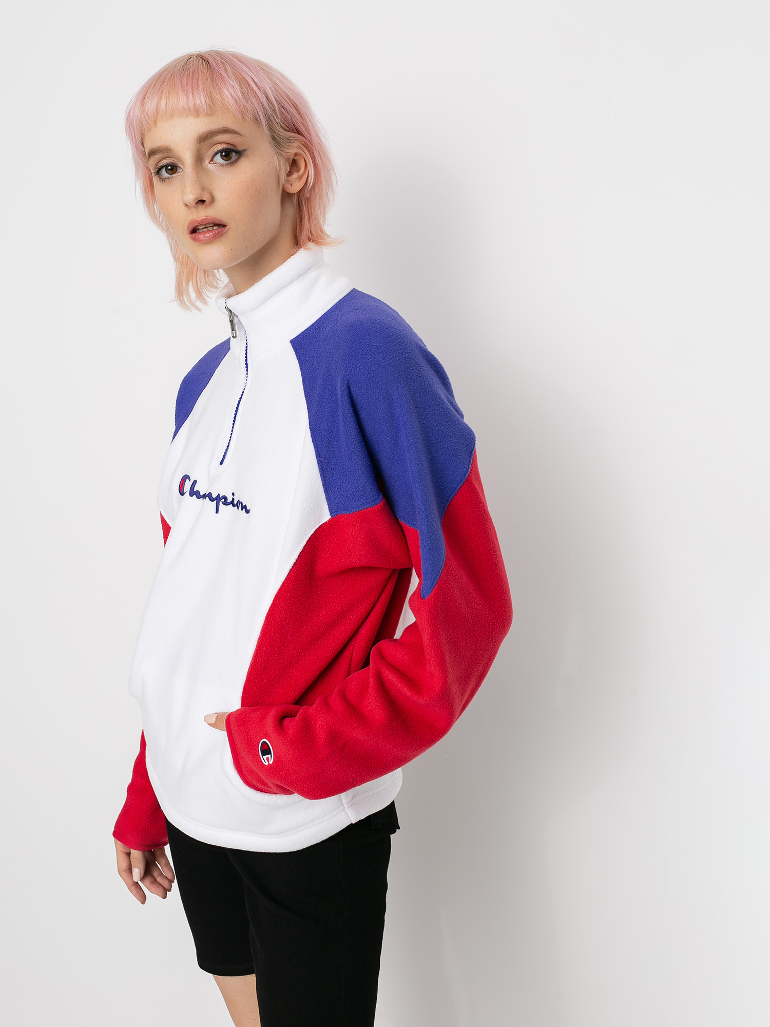 Bluza Champion High Neck Top 113347 Wmn (wht/ryr/scbl)