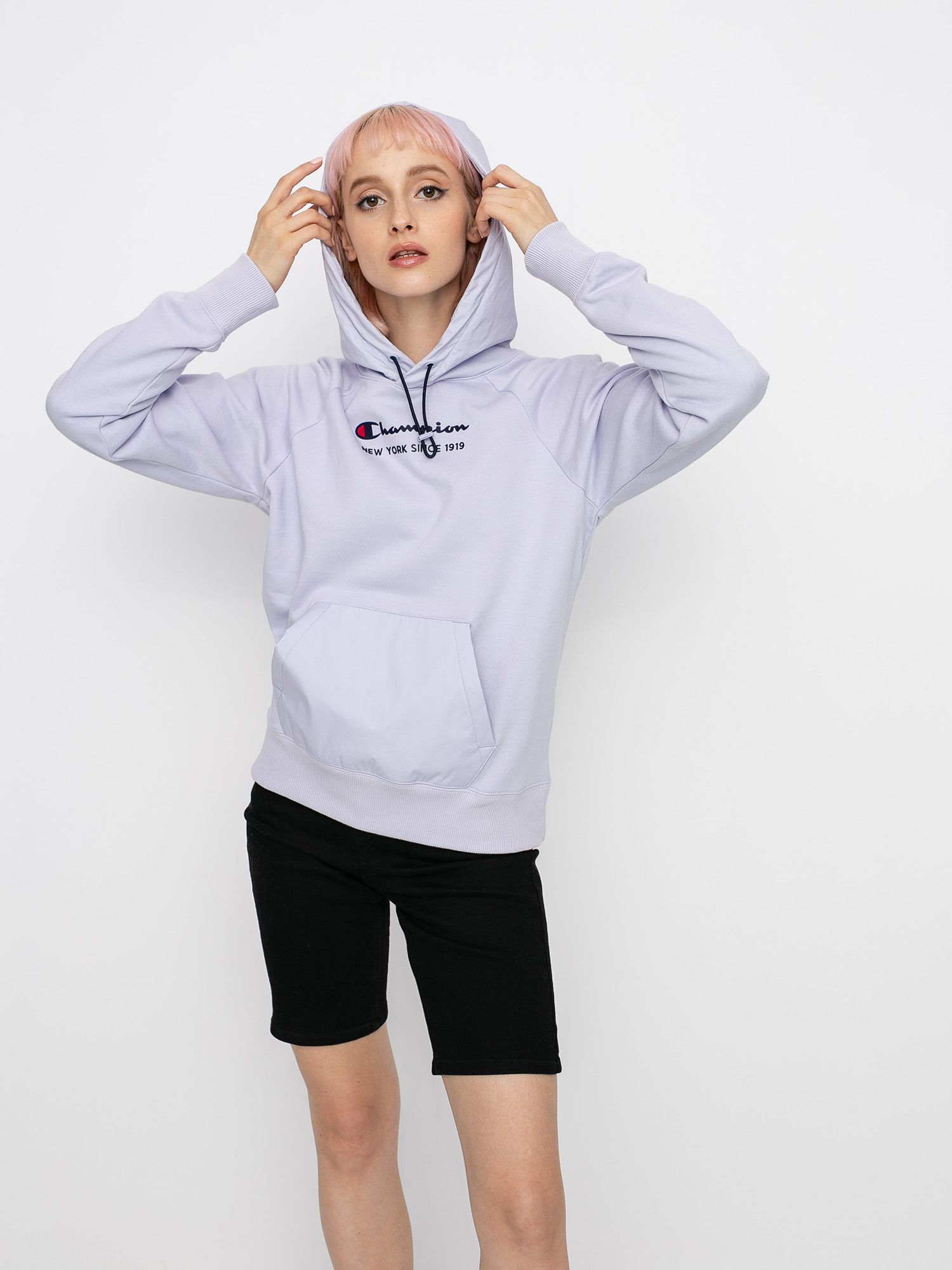 Bluza z kapturem Champion Sweatshirt HD 113275 Wmn (lac/lac)