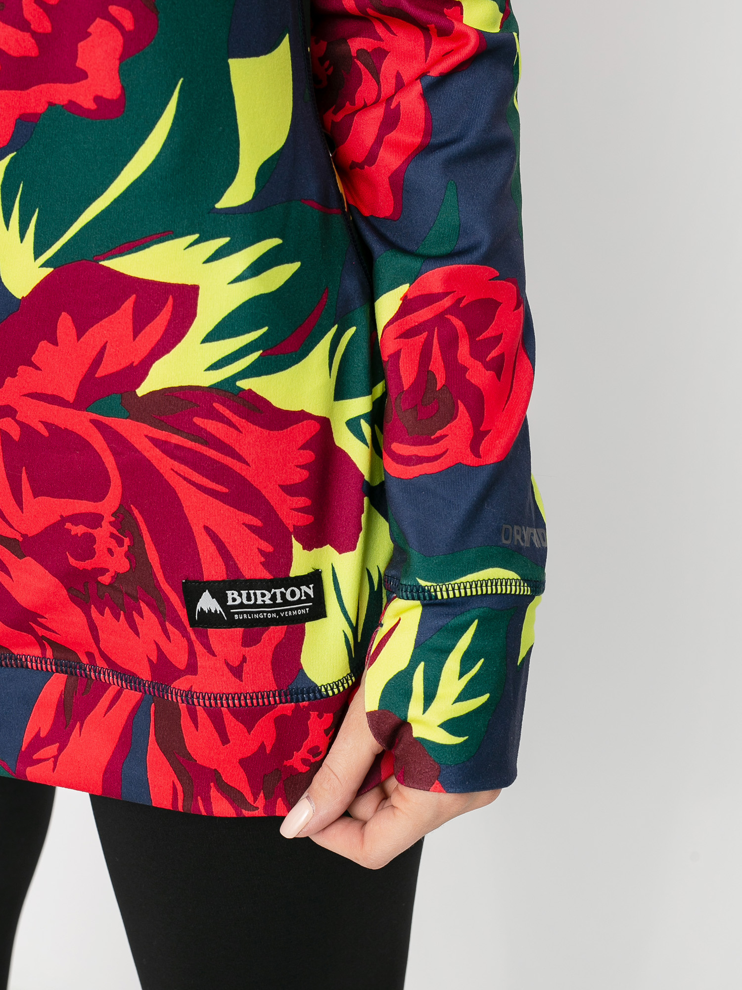 Damski Longsleeve aktywny Burton Midweight Base Layer Crew (hibiscus pink oversized floral)