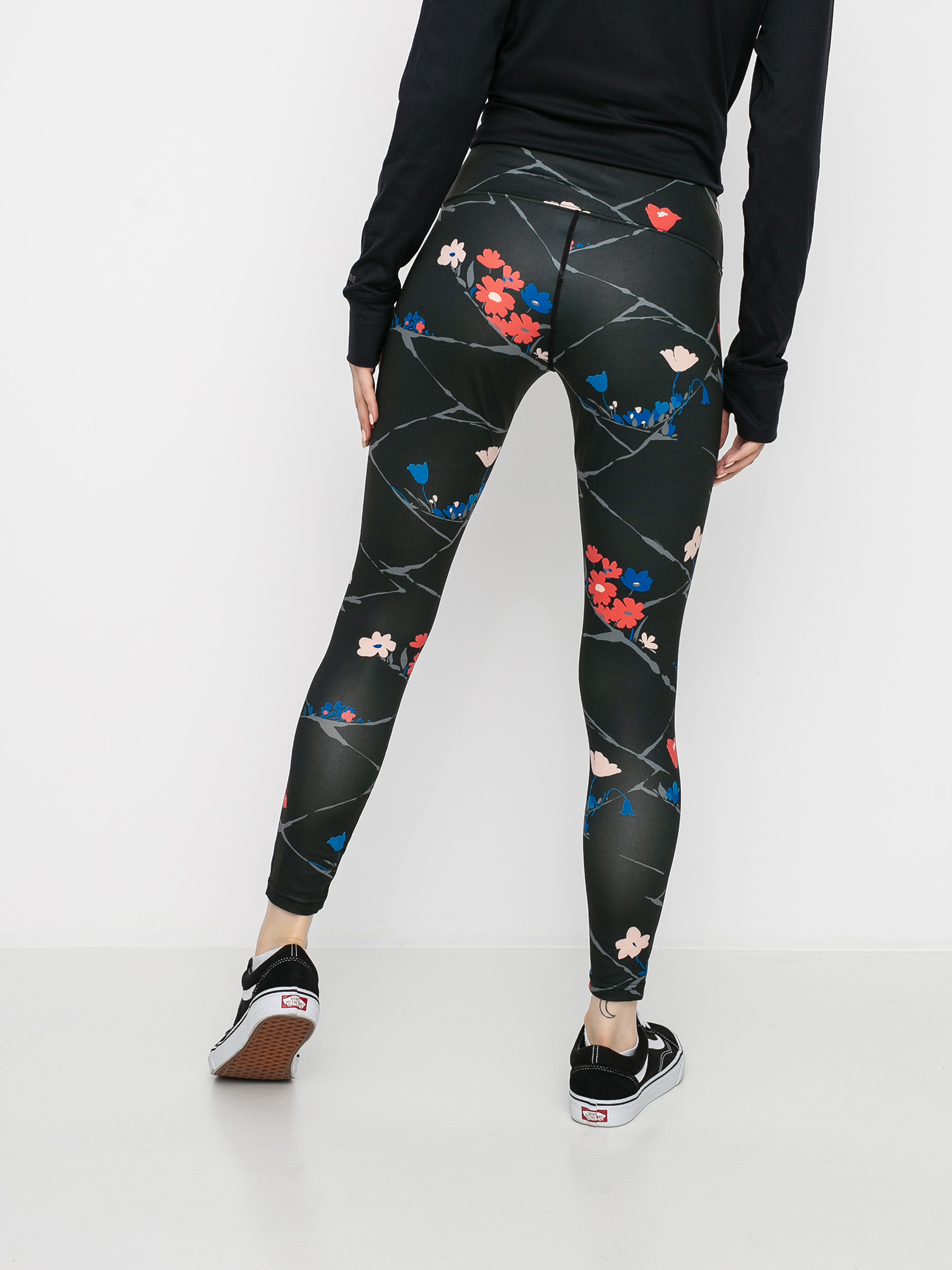 Damskie Legginsy aktywne Burton Lightweight X Base Layer Pant (true black landscape floral)