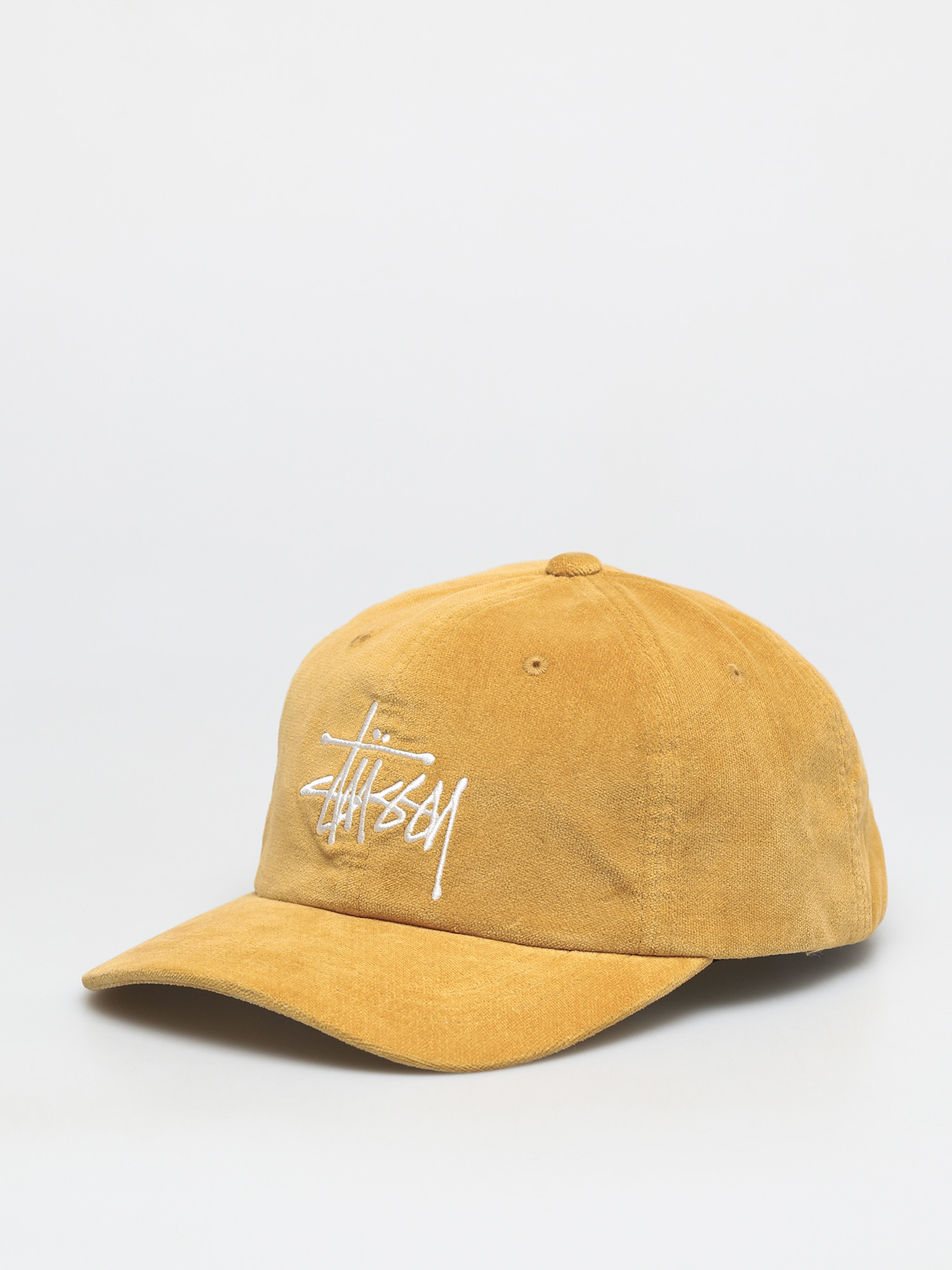 Czapka z daszkiem Stussy Big Logo Velveteen Low Pro ZD (yellow)