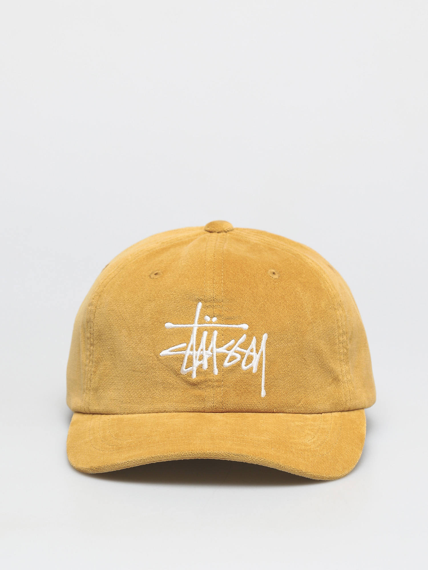 Czapka z daszkiem Stussy Big Logo Velveteen Low Pro ZD (yellow)