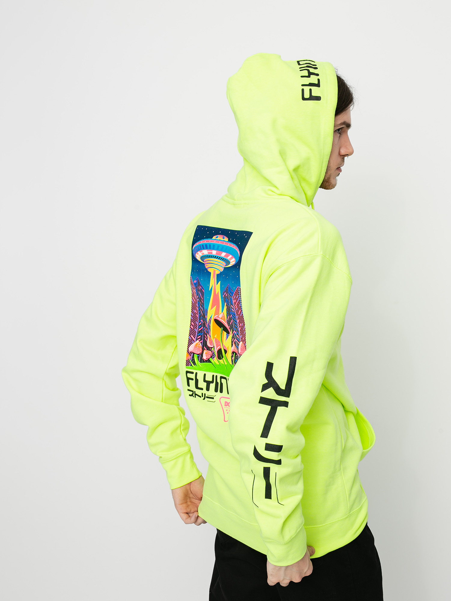 Bluza z kapturem DGK Liquid City HD (sefety green)