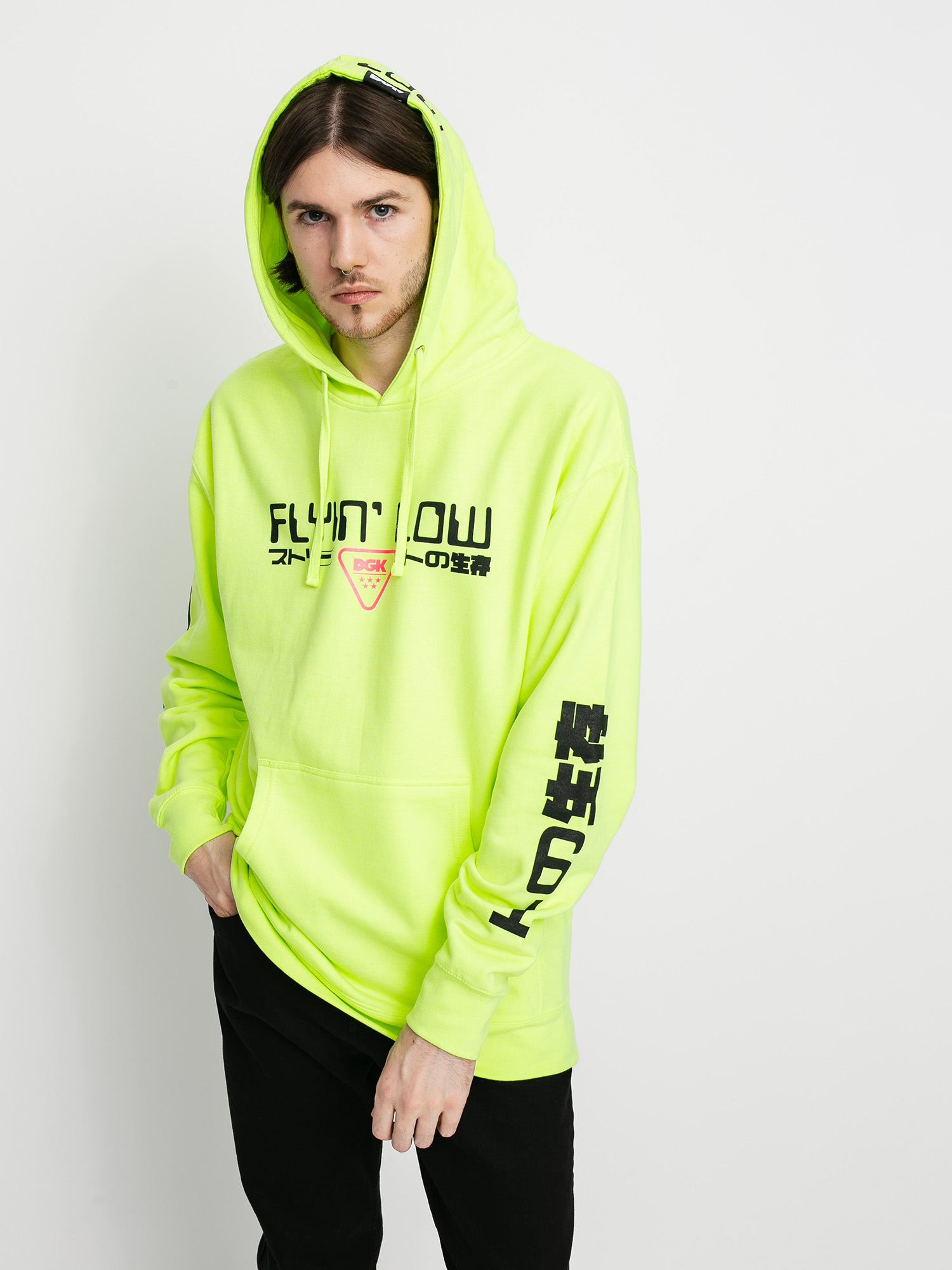 Bluza z kapturem DGK Liquid City HD (sefety green)