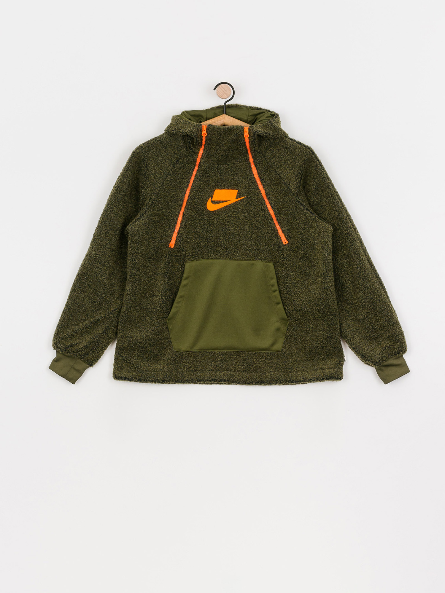 Bluza z kapturem Nike Sherpa HD Wmn (olive canvas/olive canvas/cone/cone)