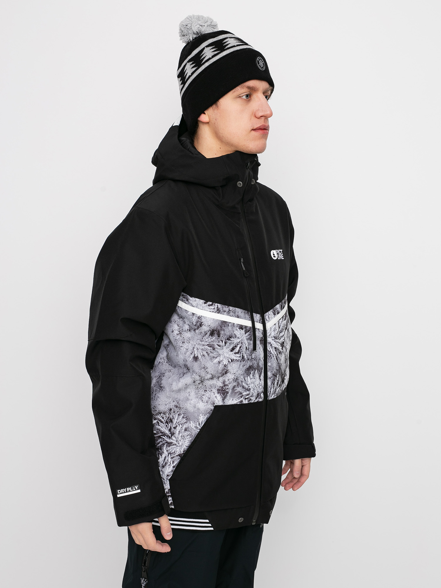 Męska Kurtka snowboardowa Picture Panel Print (drone forest)