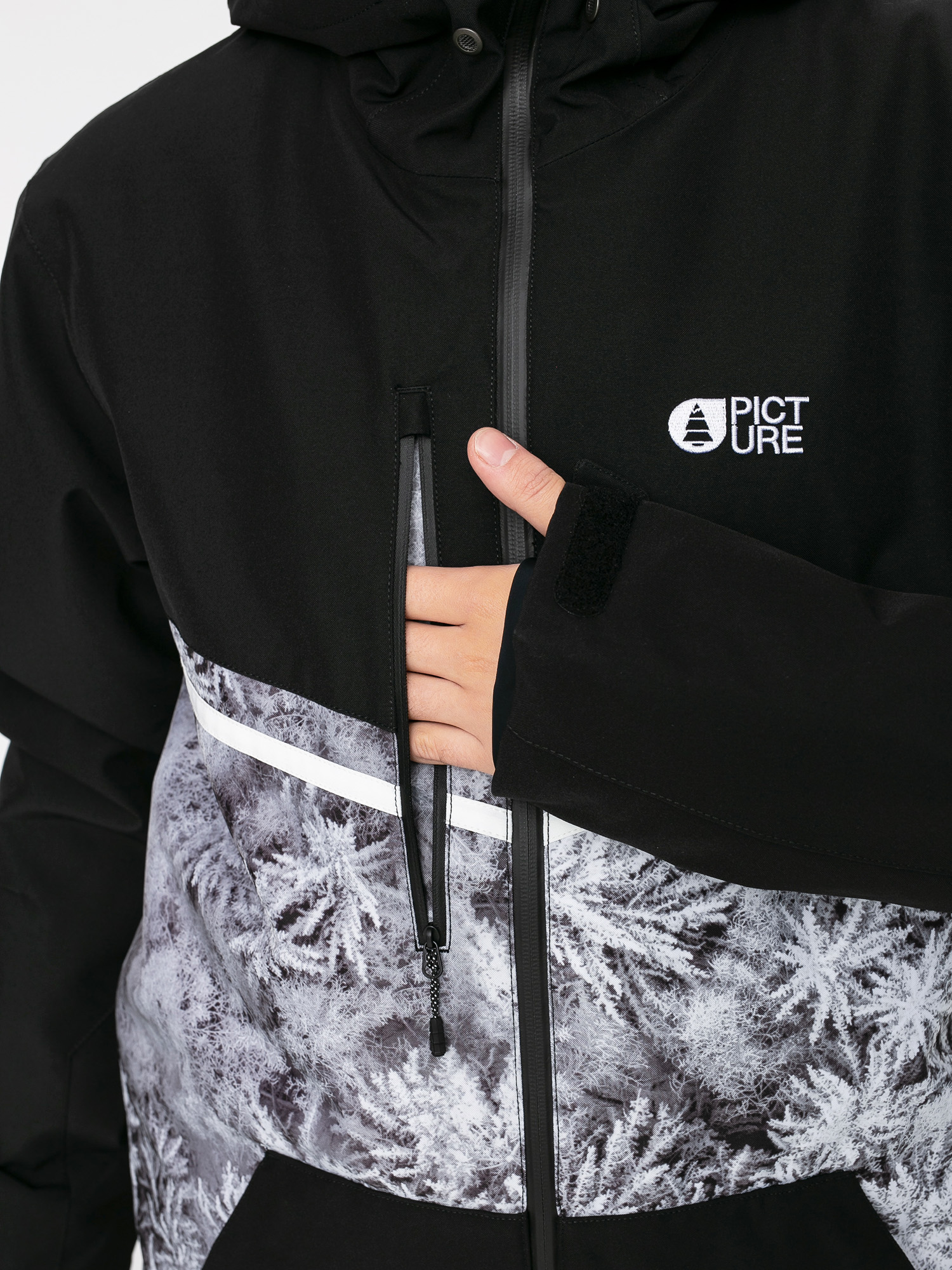 Męska Kurtka snowboardowa Picture Panel Print (drone forest)