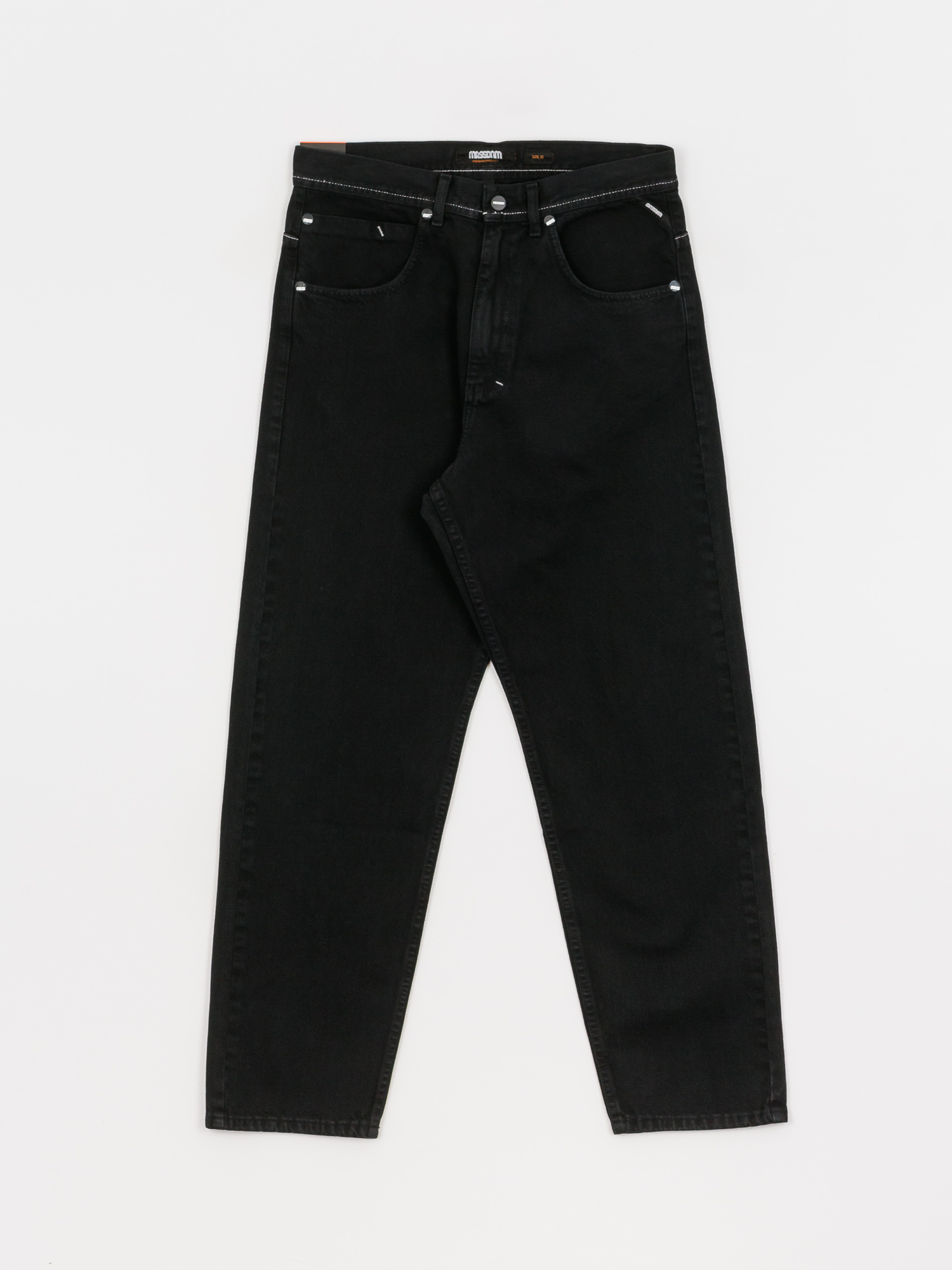 Spodnie MassDnm Slang Jeans Baggy Fit (black stone washed)