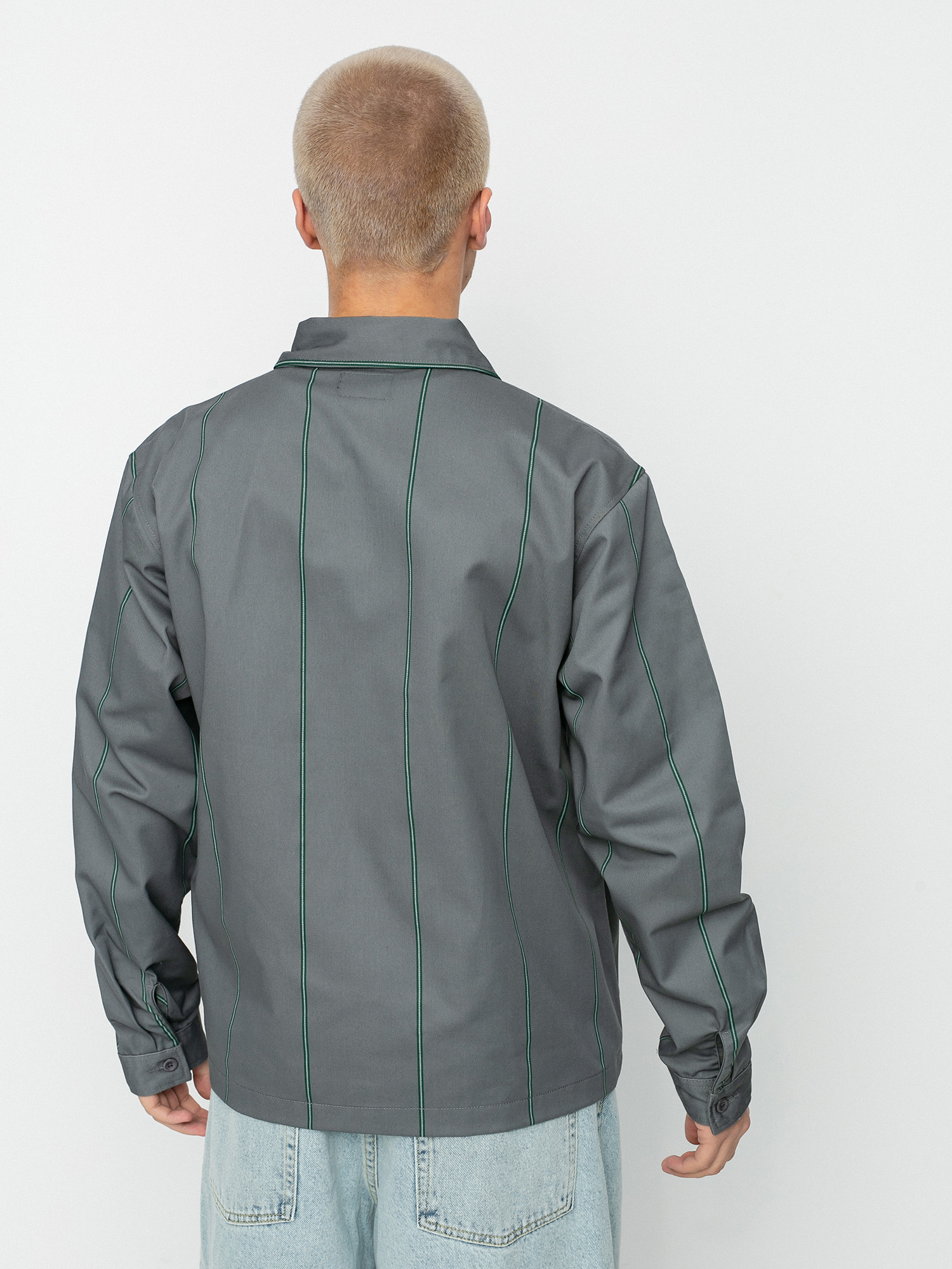 Koszula Stussy Full Zip Work (grey stripe)