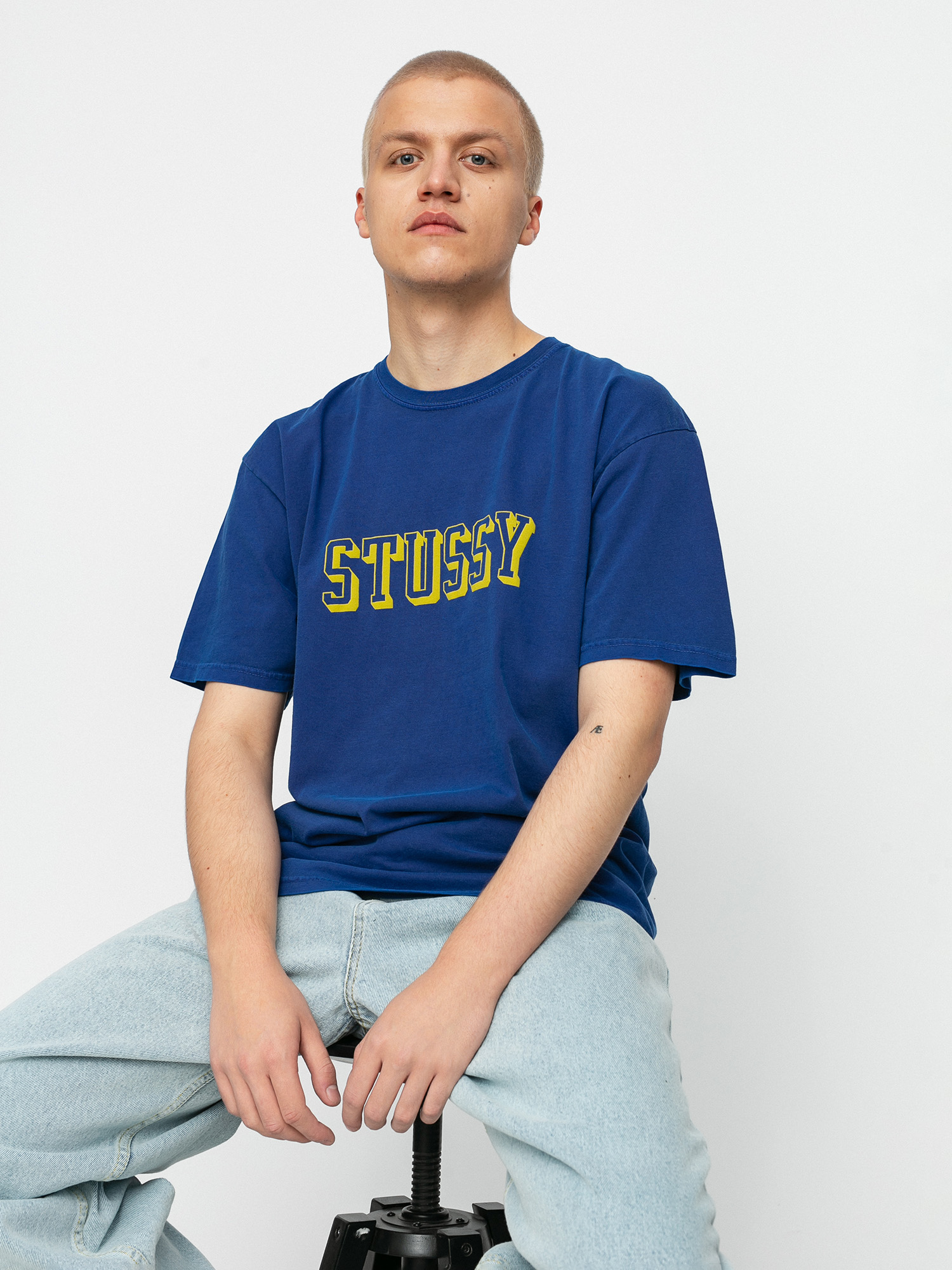 T-shirt Stussy 3D Collegiate Pig. Dyed (dark blue)