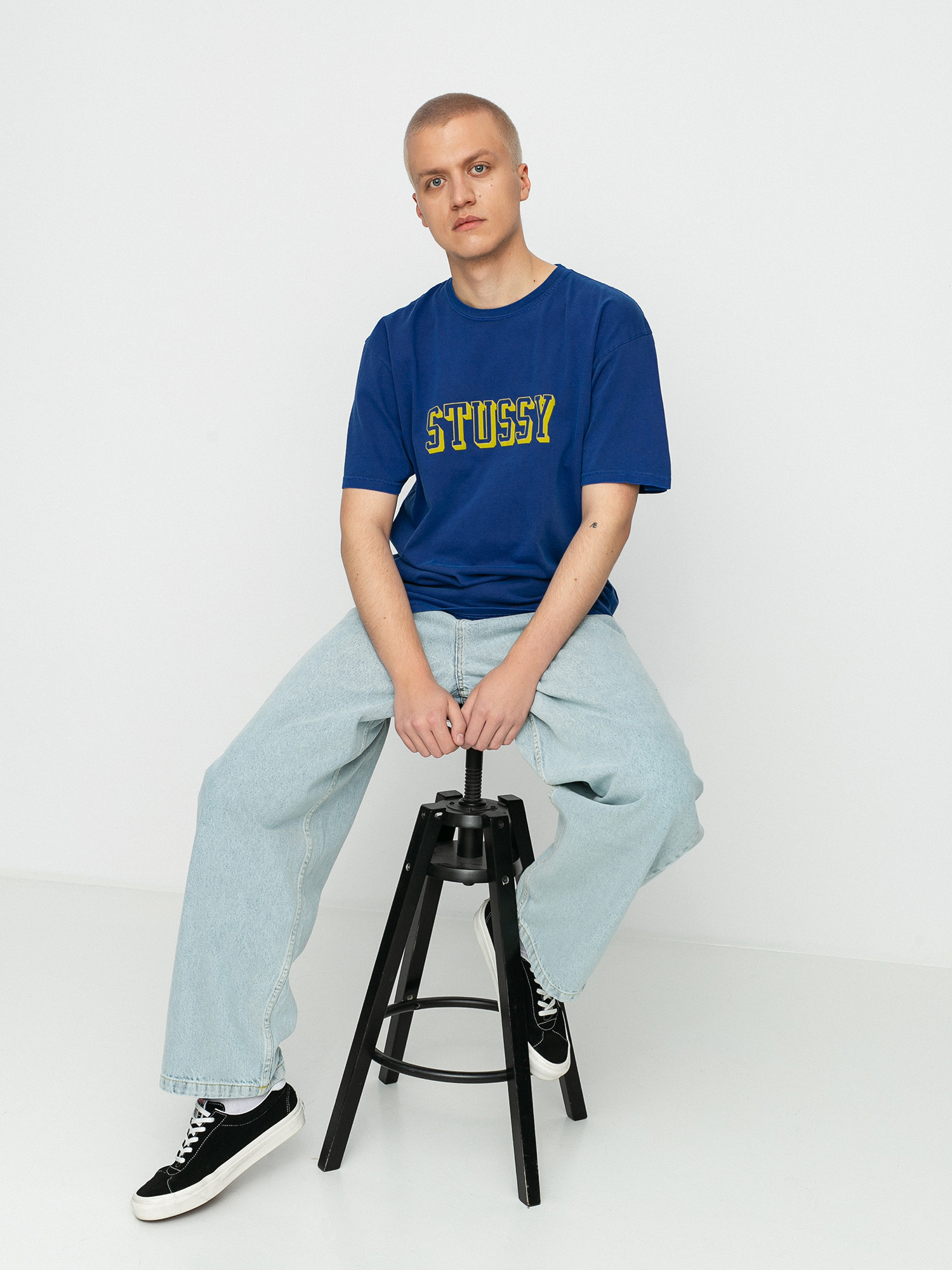 T-shirt Stussy 3D Collegiate Pig. Dyed (dark blue)