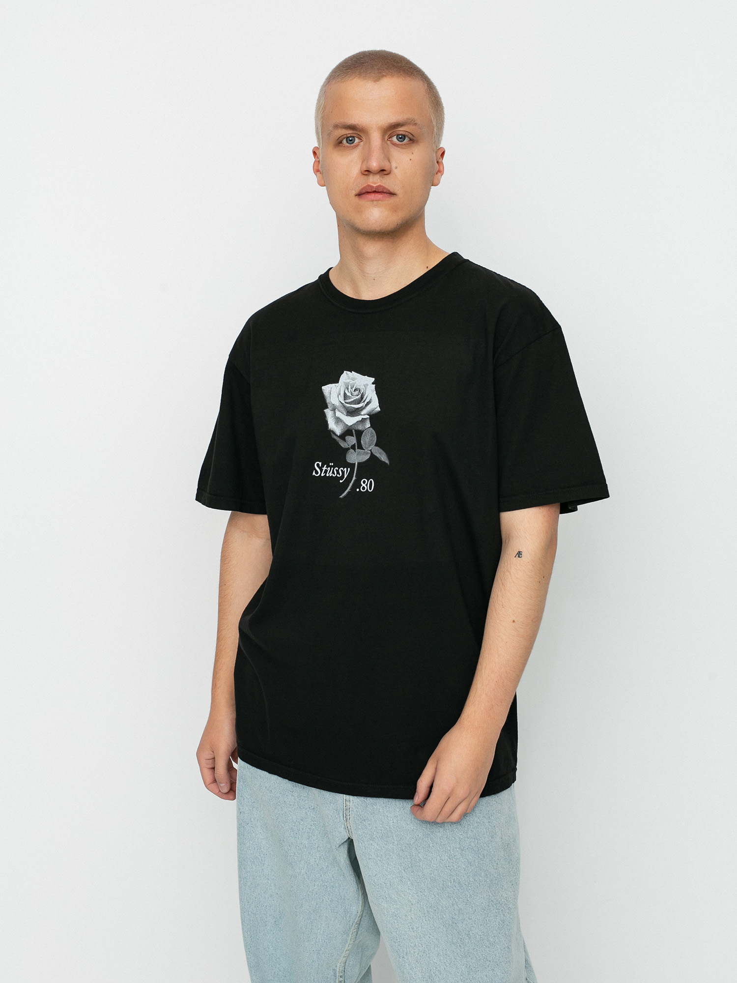 T-shirt Stussy 80 Rose Pig. Dyed (black)