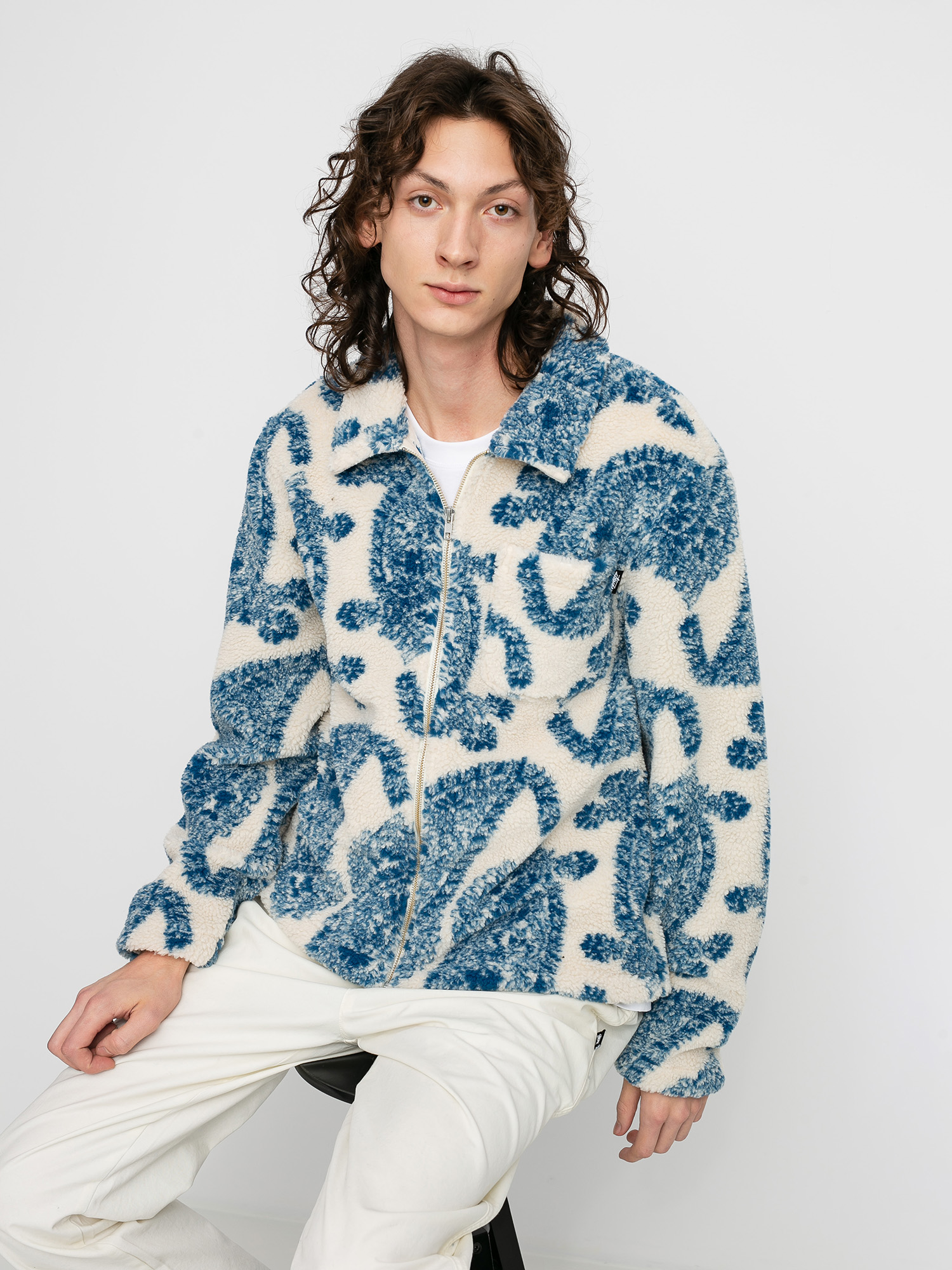 Kurtka Stussy Big Paisley Full Zip Sherpa (natural)