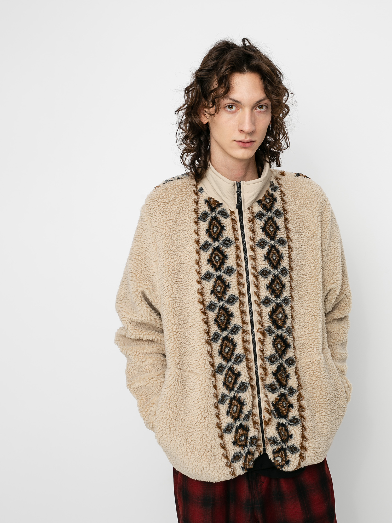 Męski Polar Stussy Lima Jacquard Sherpa (beige)
