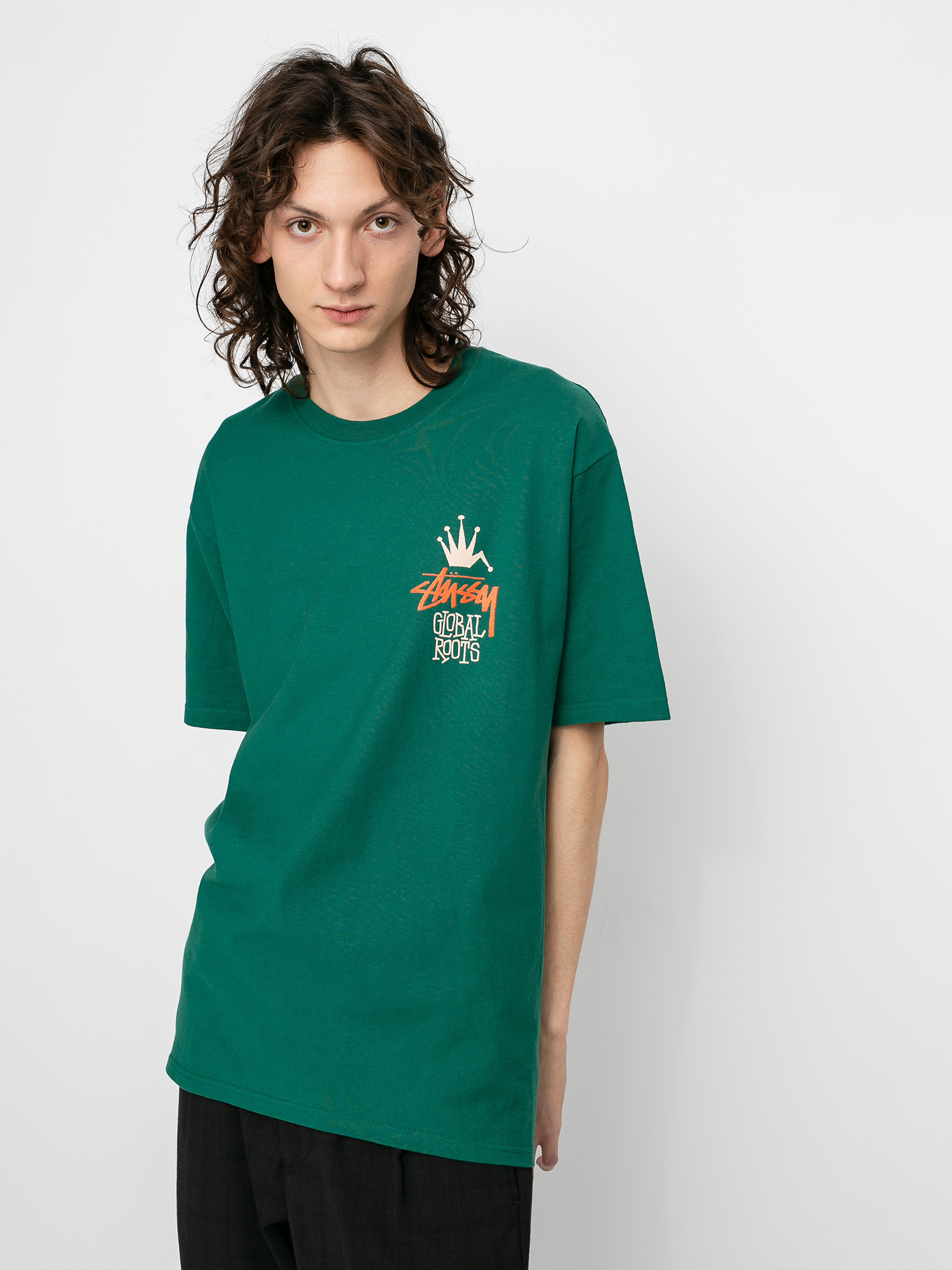 T-shirt Stussy Global Roots (dark green)