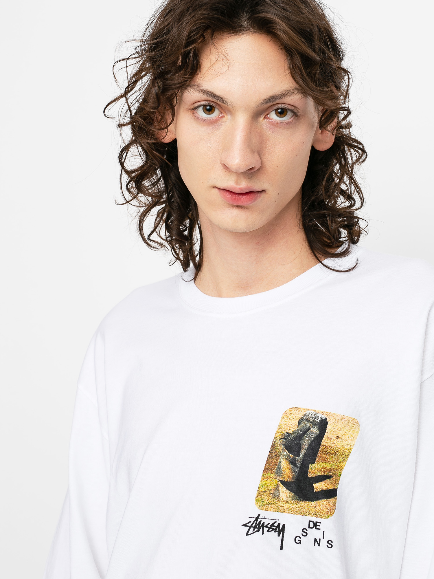 Longsleeve Stussy Moai (white)