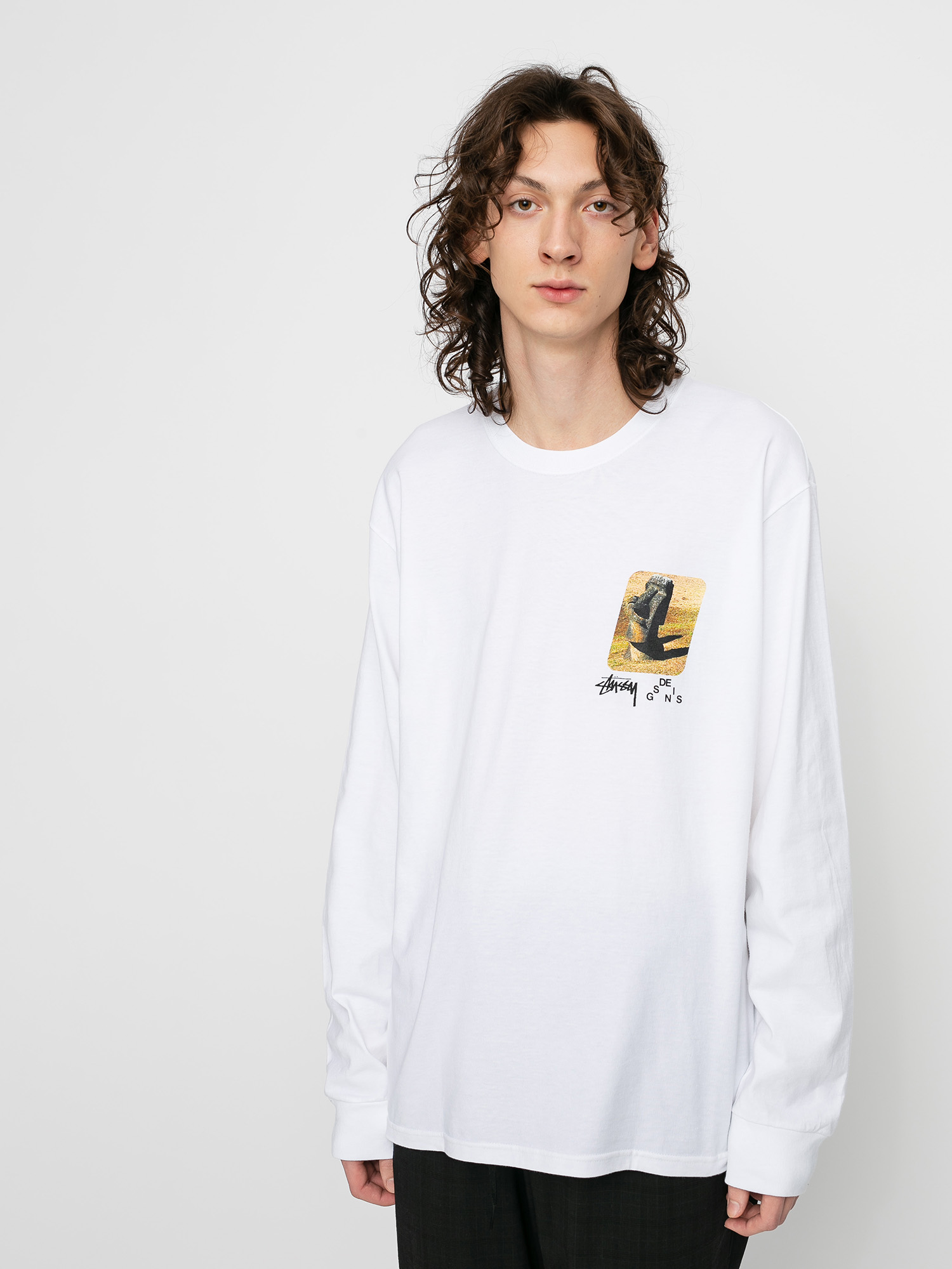 Longsleeve Stussy Moai (white)