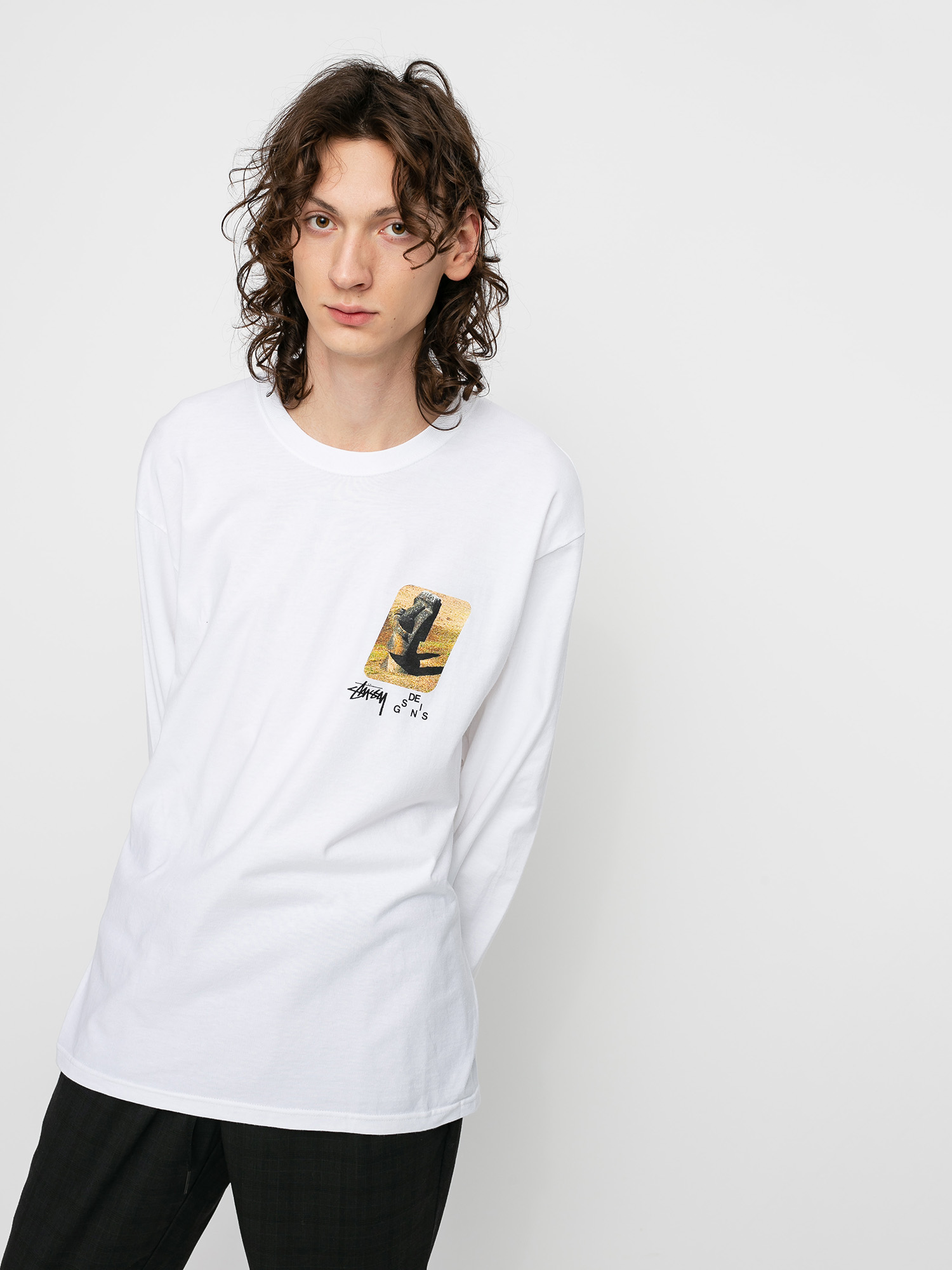 Longsleeve Stussy Moai (white)