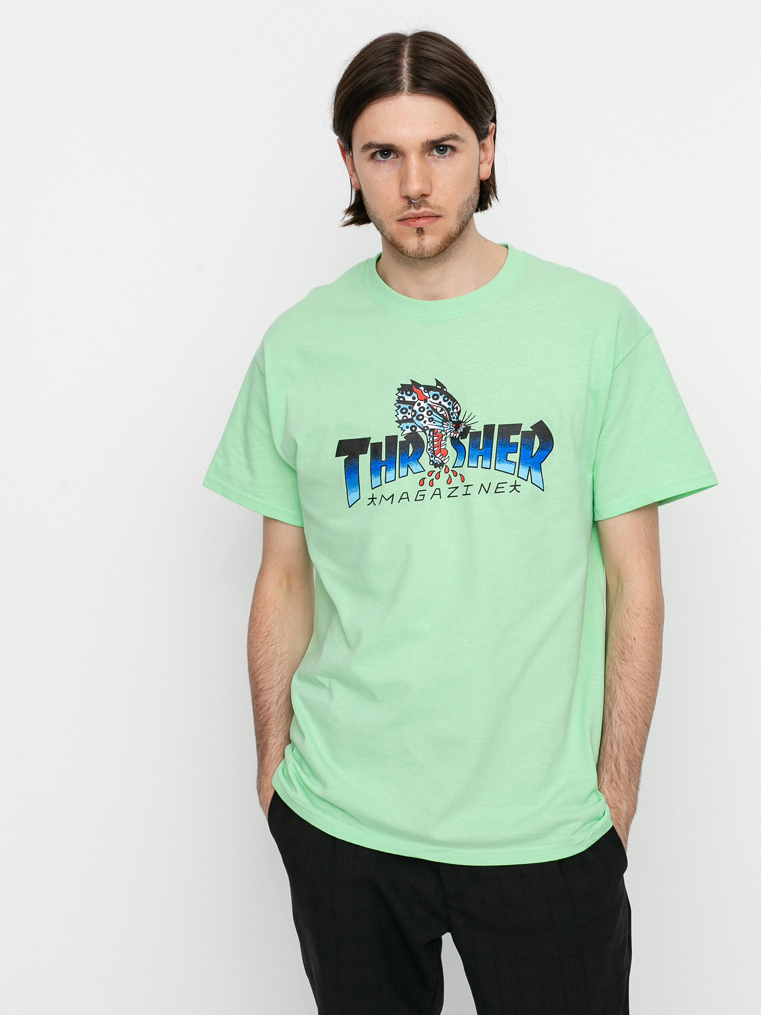 T-shirt Thrasher Leopard Mag (mint)