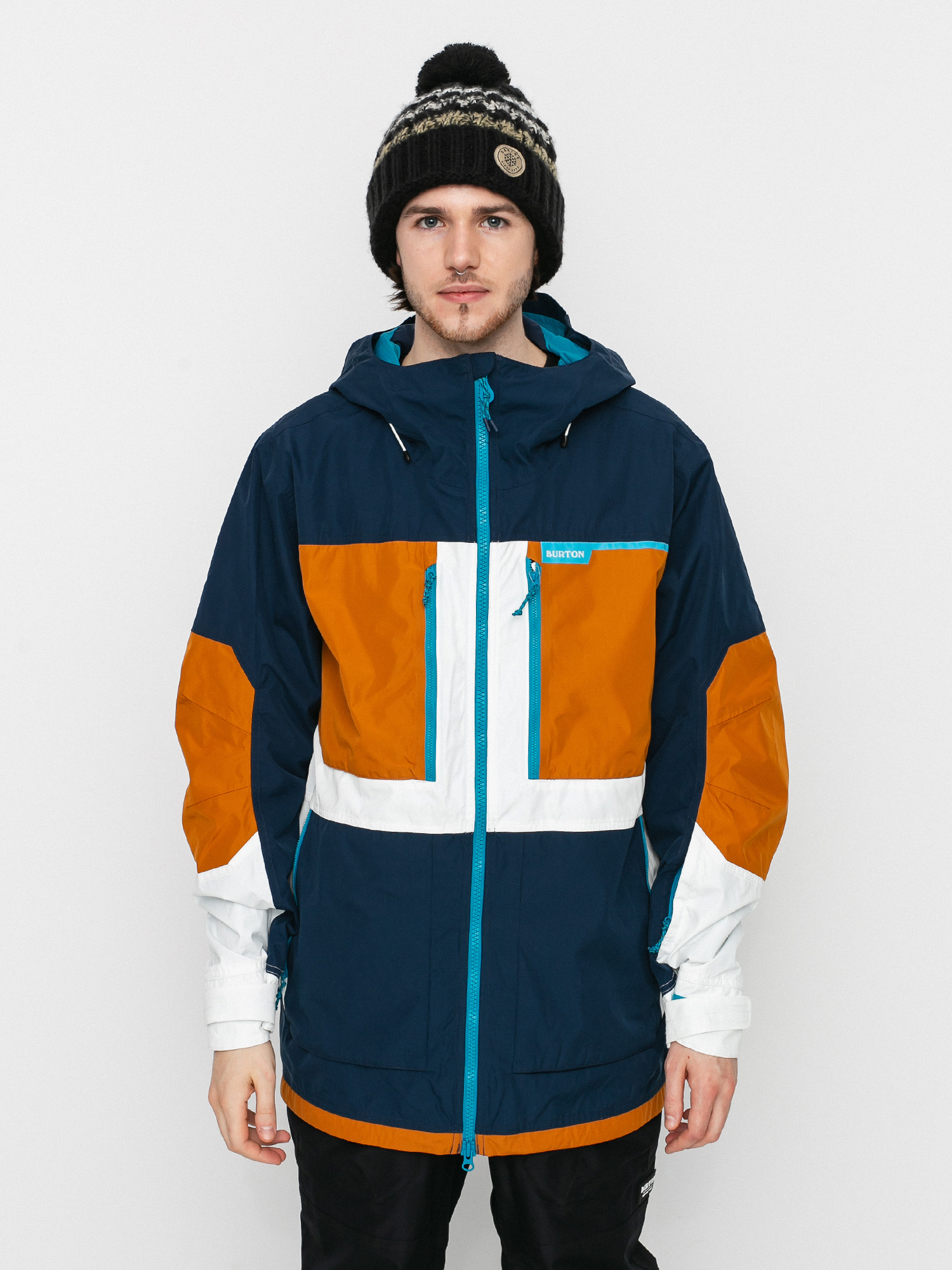Męska Kurtka snowboardowa Burton Frostner (dress blue/true penny/stout white)