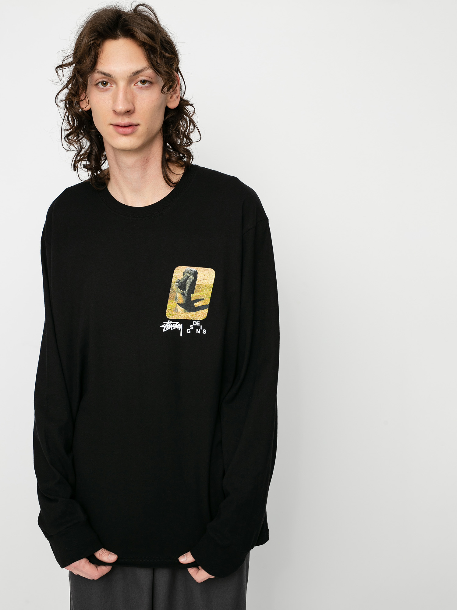 Longsleeve Stussy Moai (black)