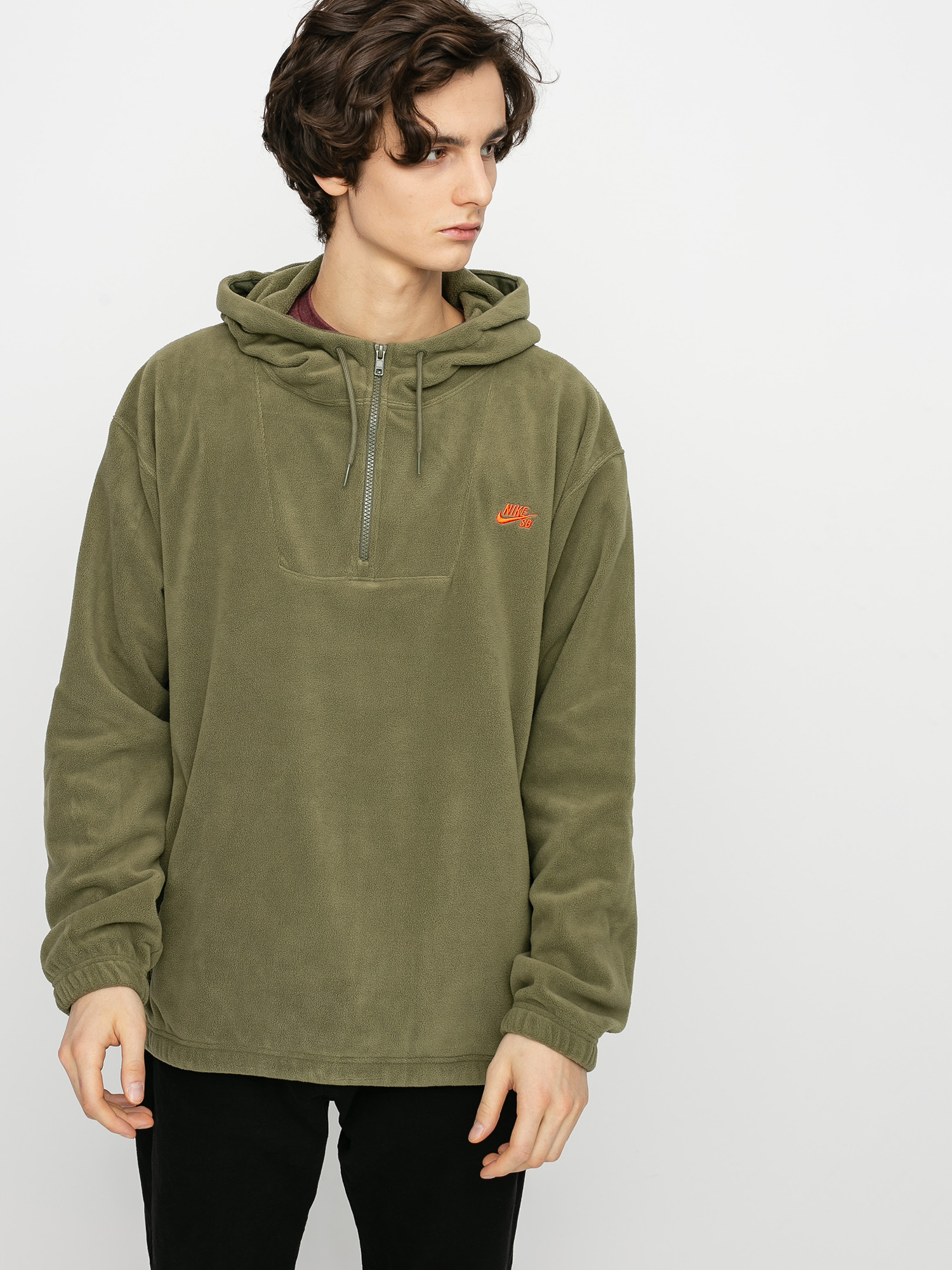Kurtka Nike SB Novelty Anorak (medium olive/medium olive/electro orange)