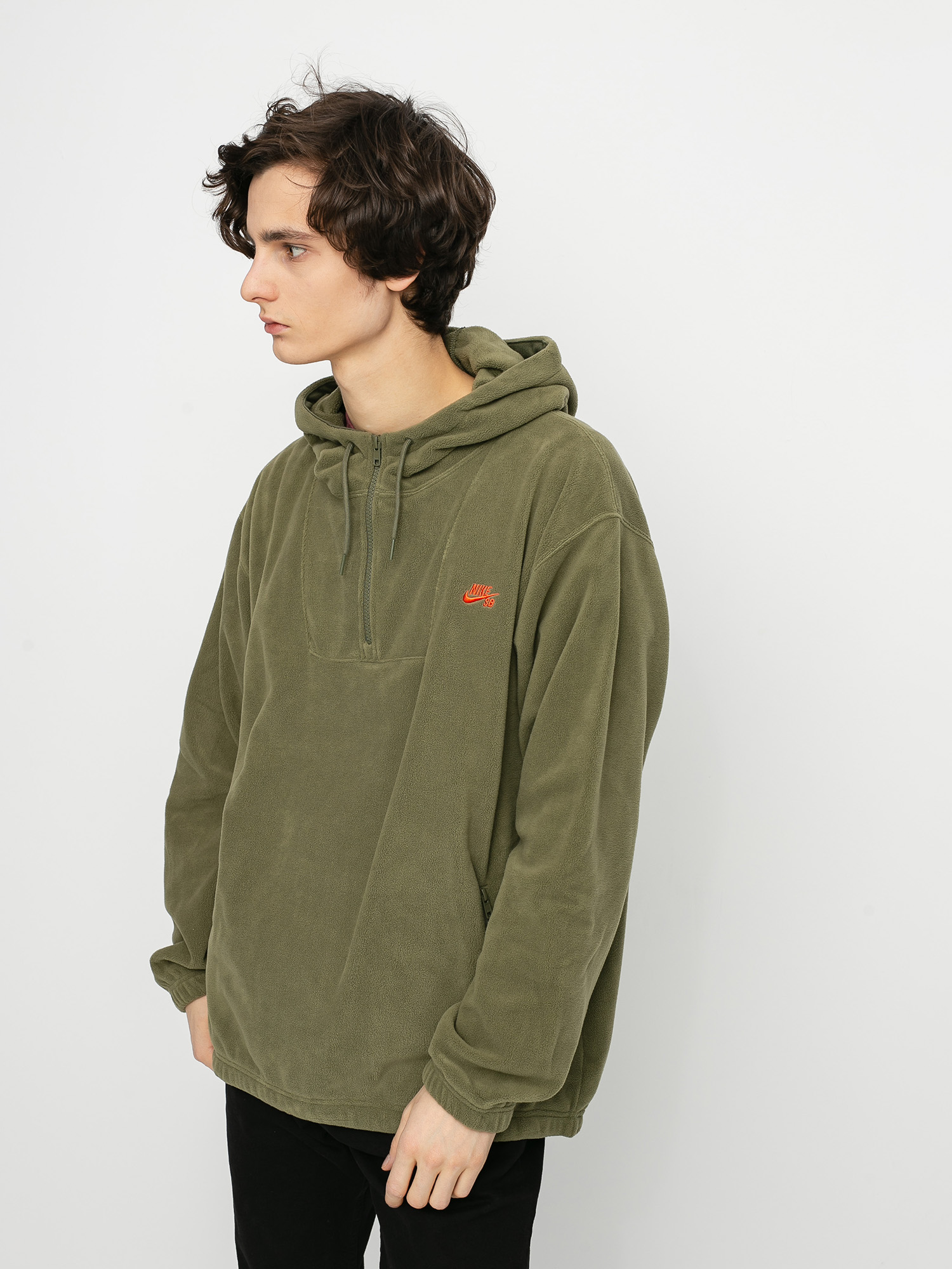 Kurtka Nike SB Novelty Anorak (medium olive/medium olive/electro orange)