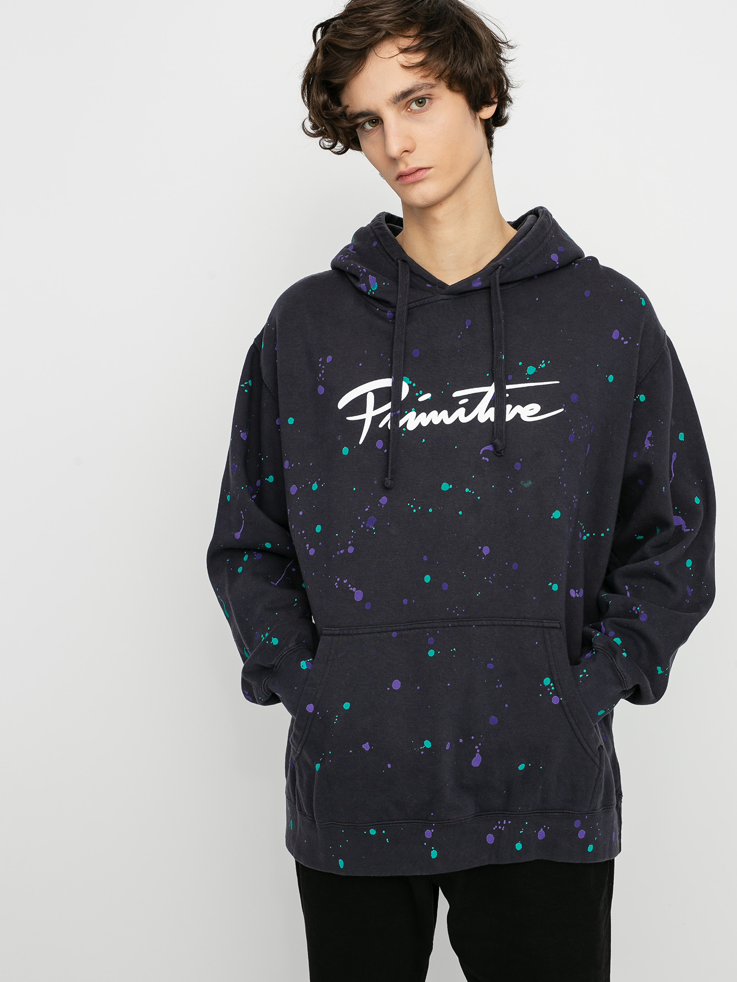 Bluza z kapturem Primitive Nuevo Puff Washed HD (black)