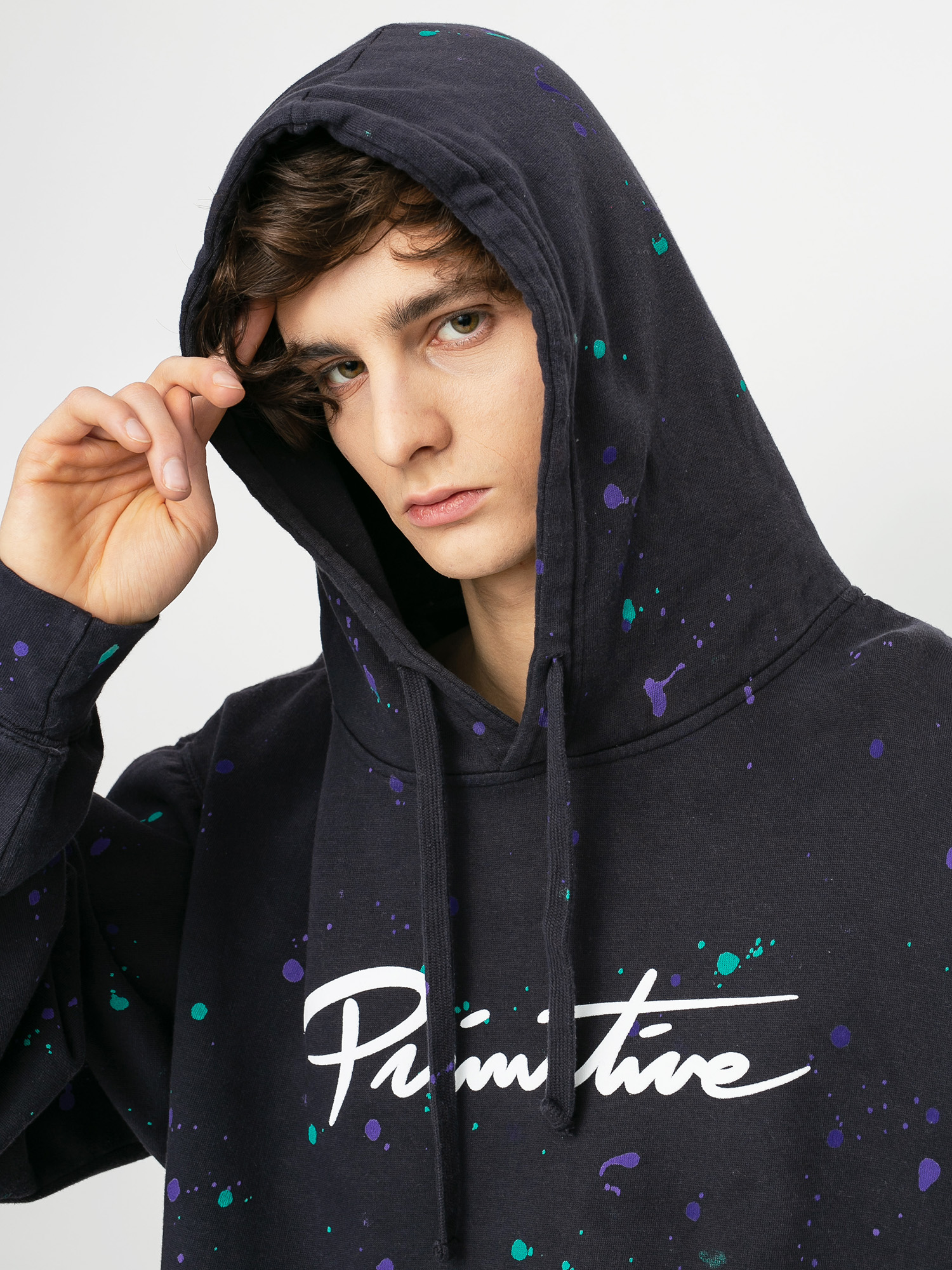Bluza z kapturem Primitive Nuevo Puff Washed HD (black)