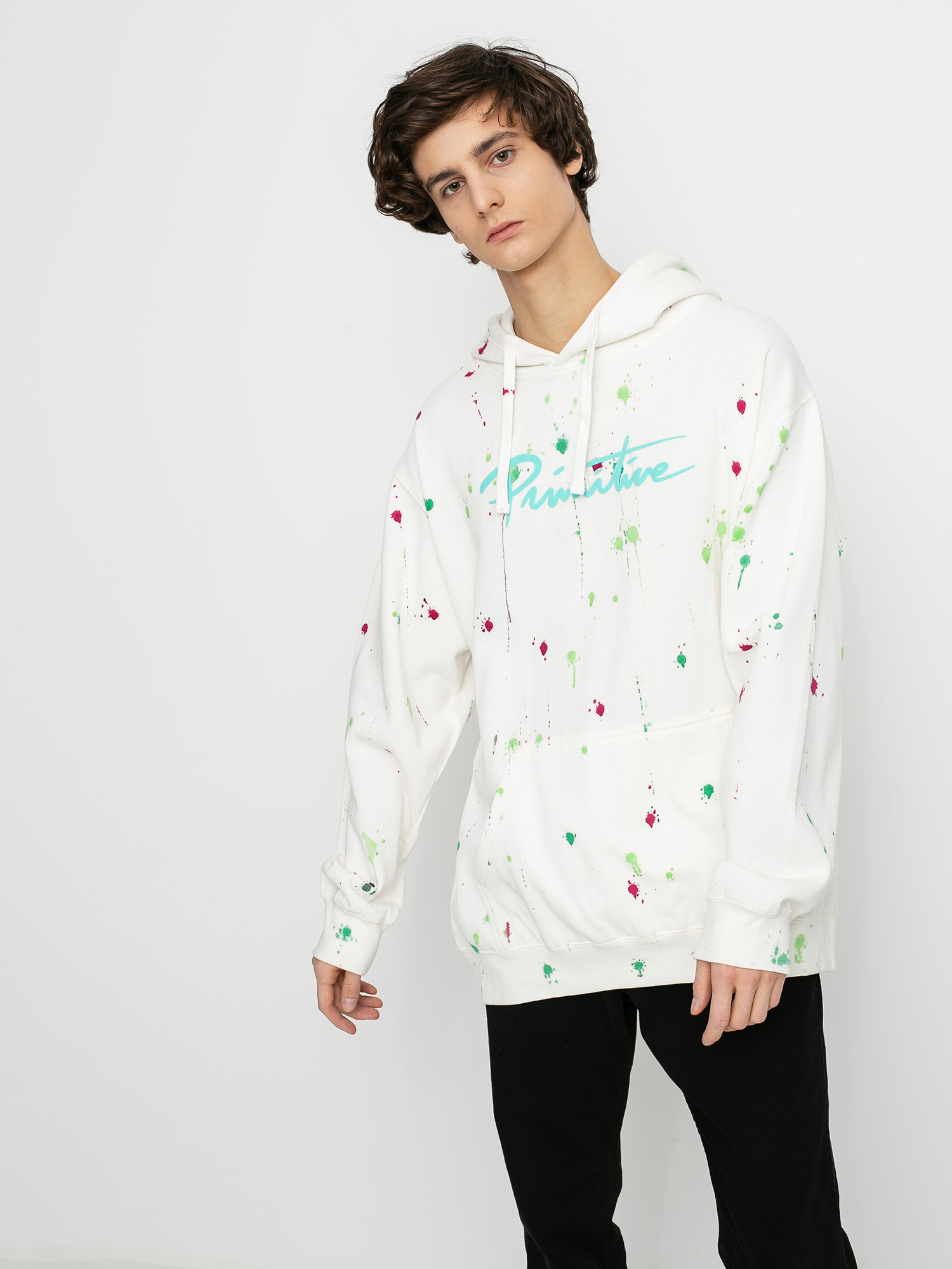 Bluza z kapturem Primitive Nuevo Puff Washed HD (white)