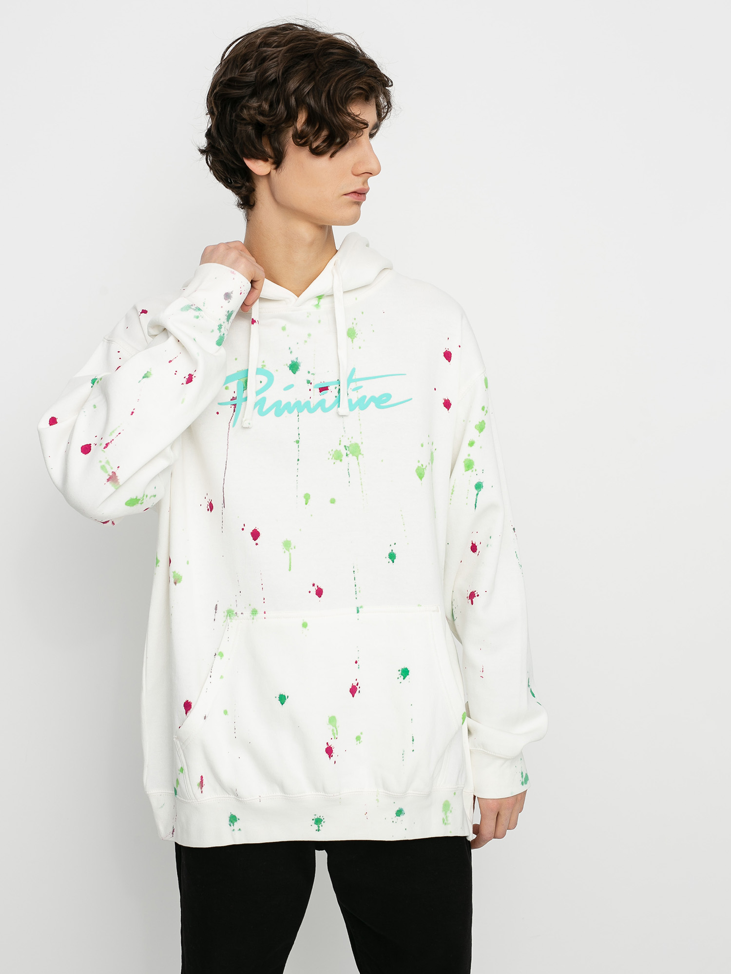 Bluza z kapturem Primitive Nuevo Puff Washed HD (white)